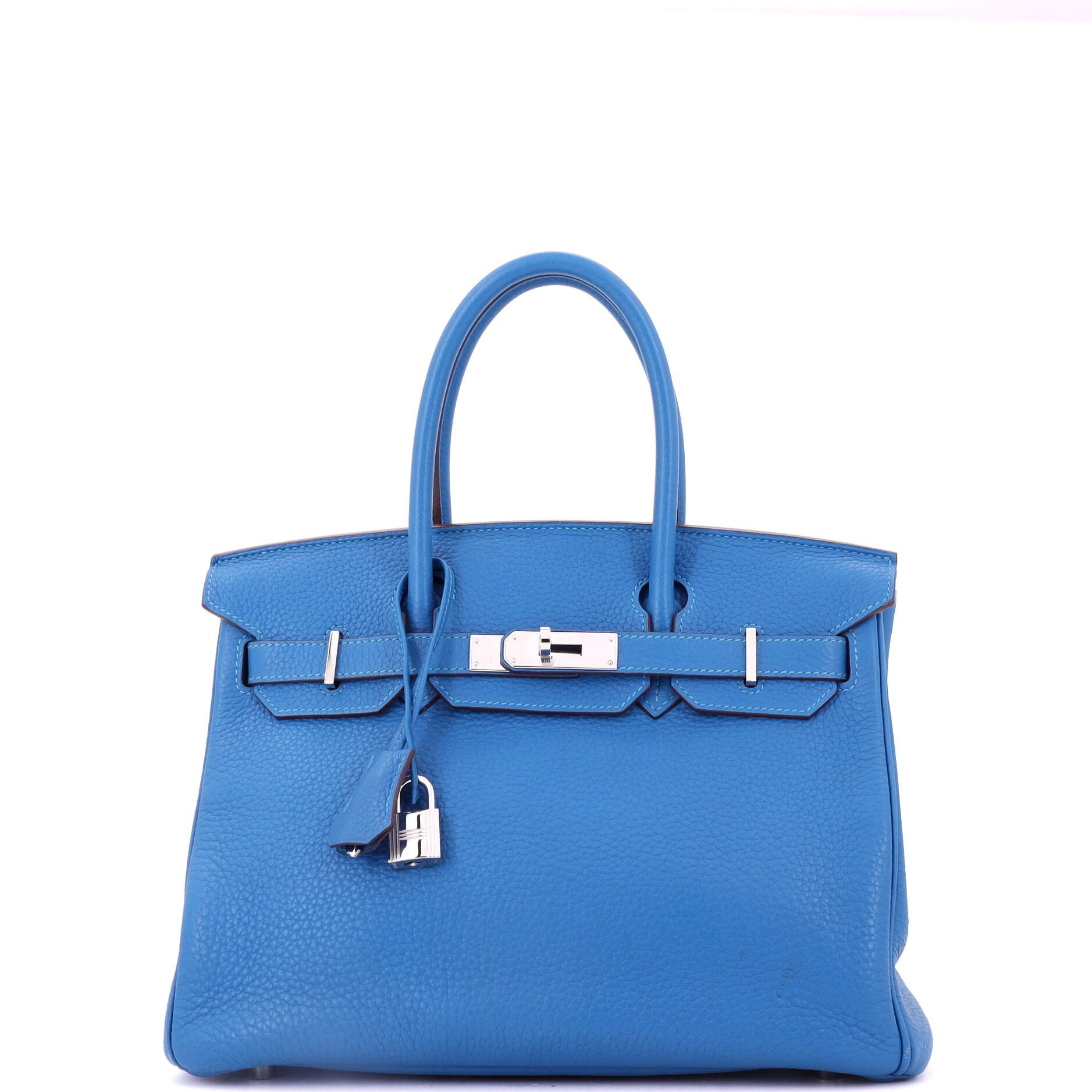 Hermes Birkin Handbag Mykonos Clemence with Palladium Hardware 30