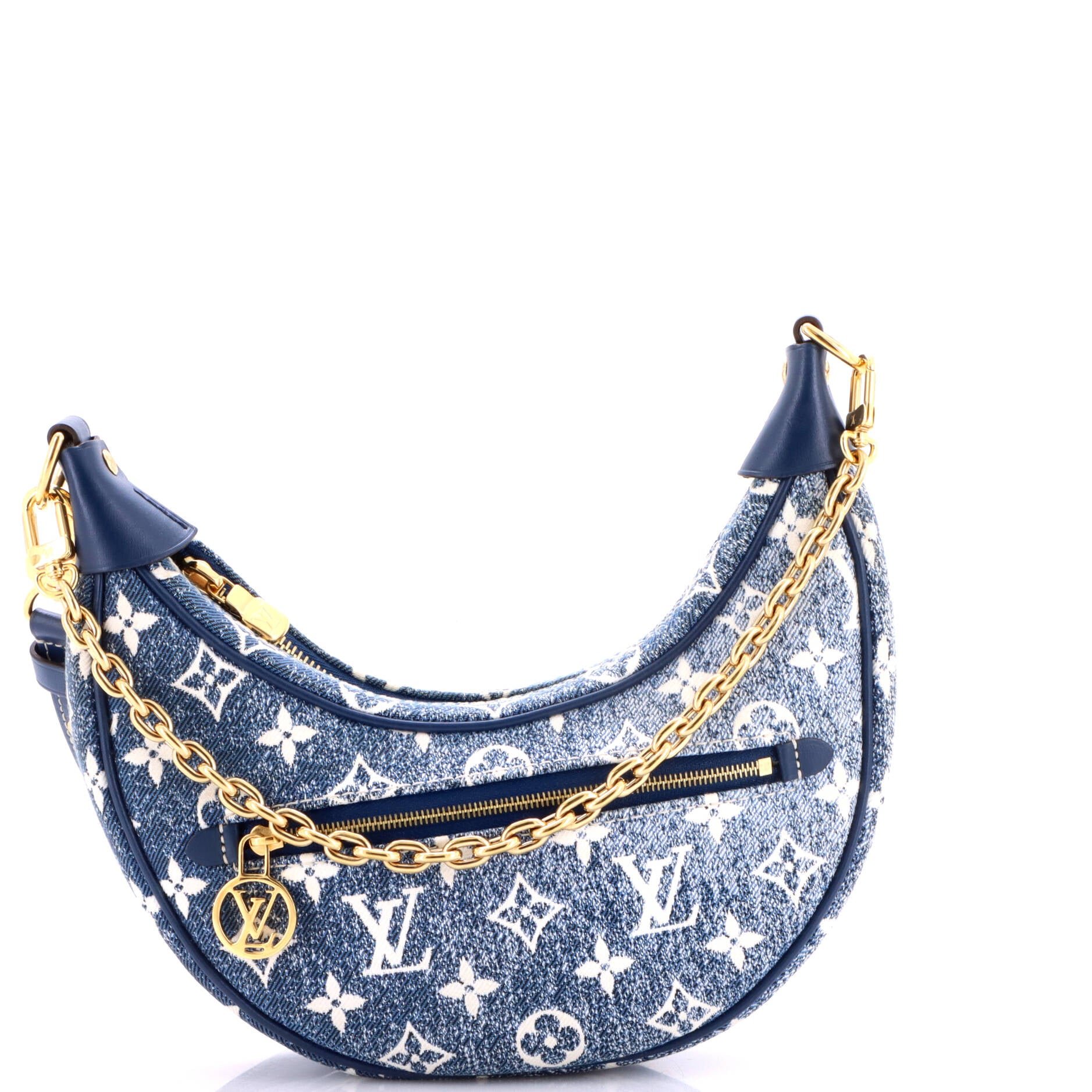 Loop Handbag Monogram Jacquard Denim