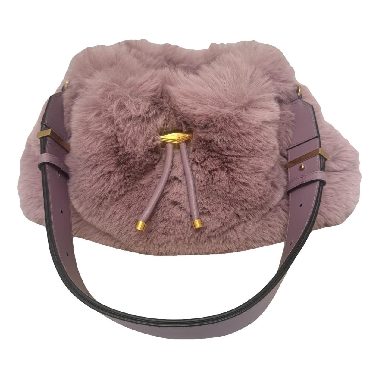 Cinch faux fur bag