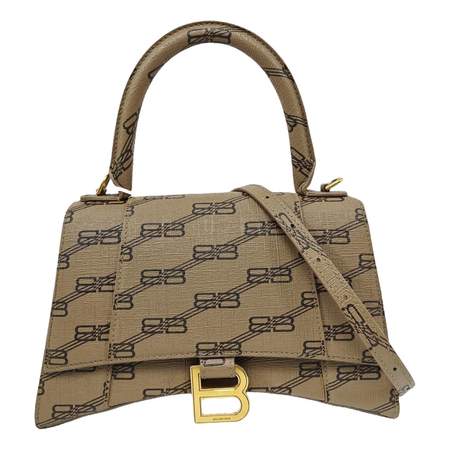 Hourglass leather handbag