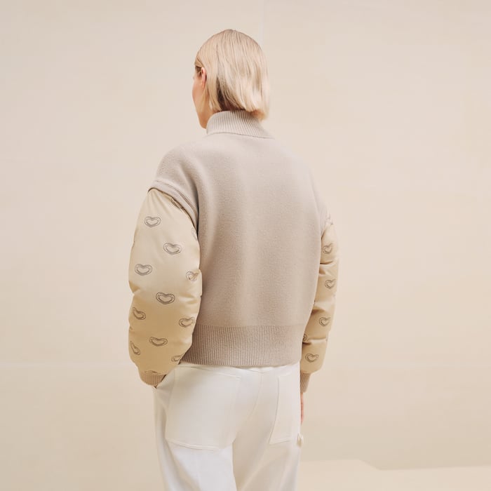 Beige Glaise "Effet Kaleidoscope" Zipped Jacket