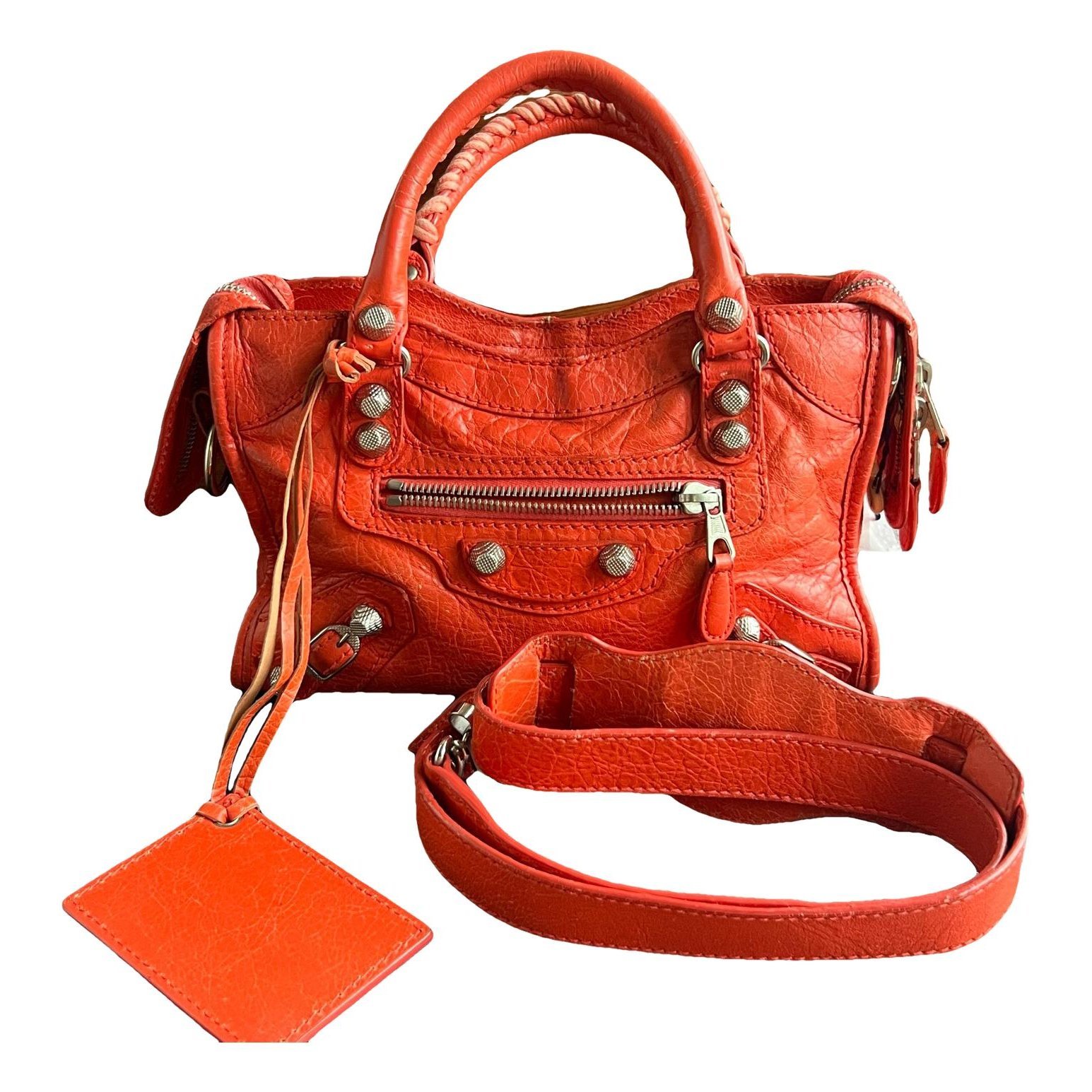 City leather handbag