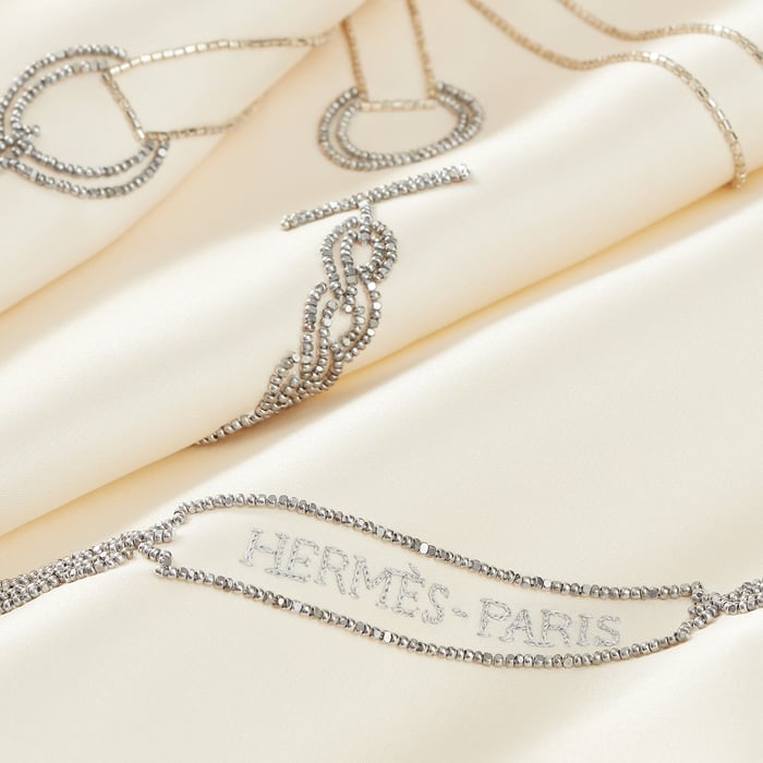 Exceptional Embroidered Double-faced Losange
