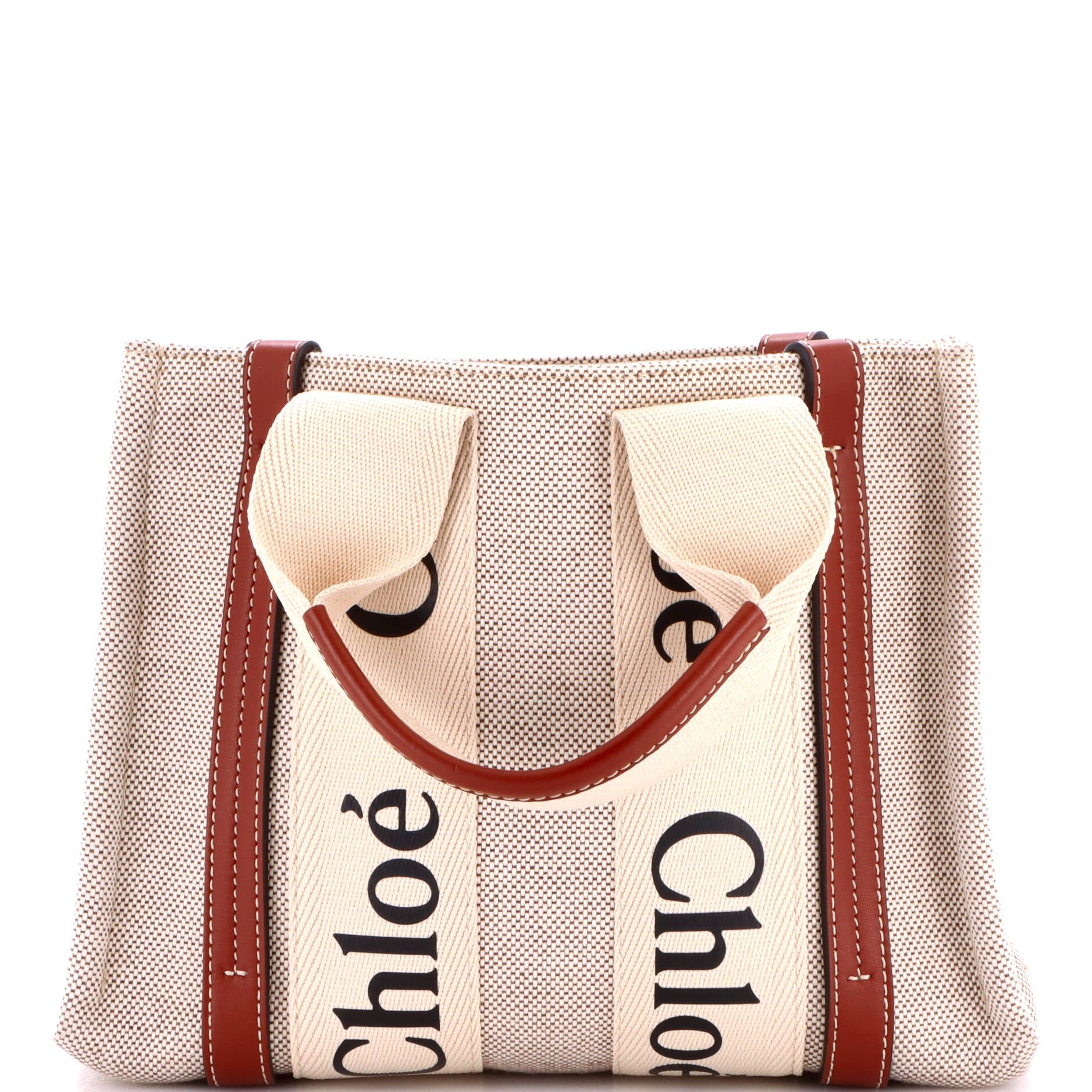 Woody Tote Canvas with Leather Small