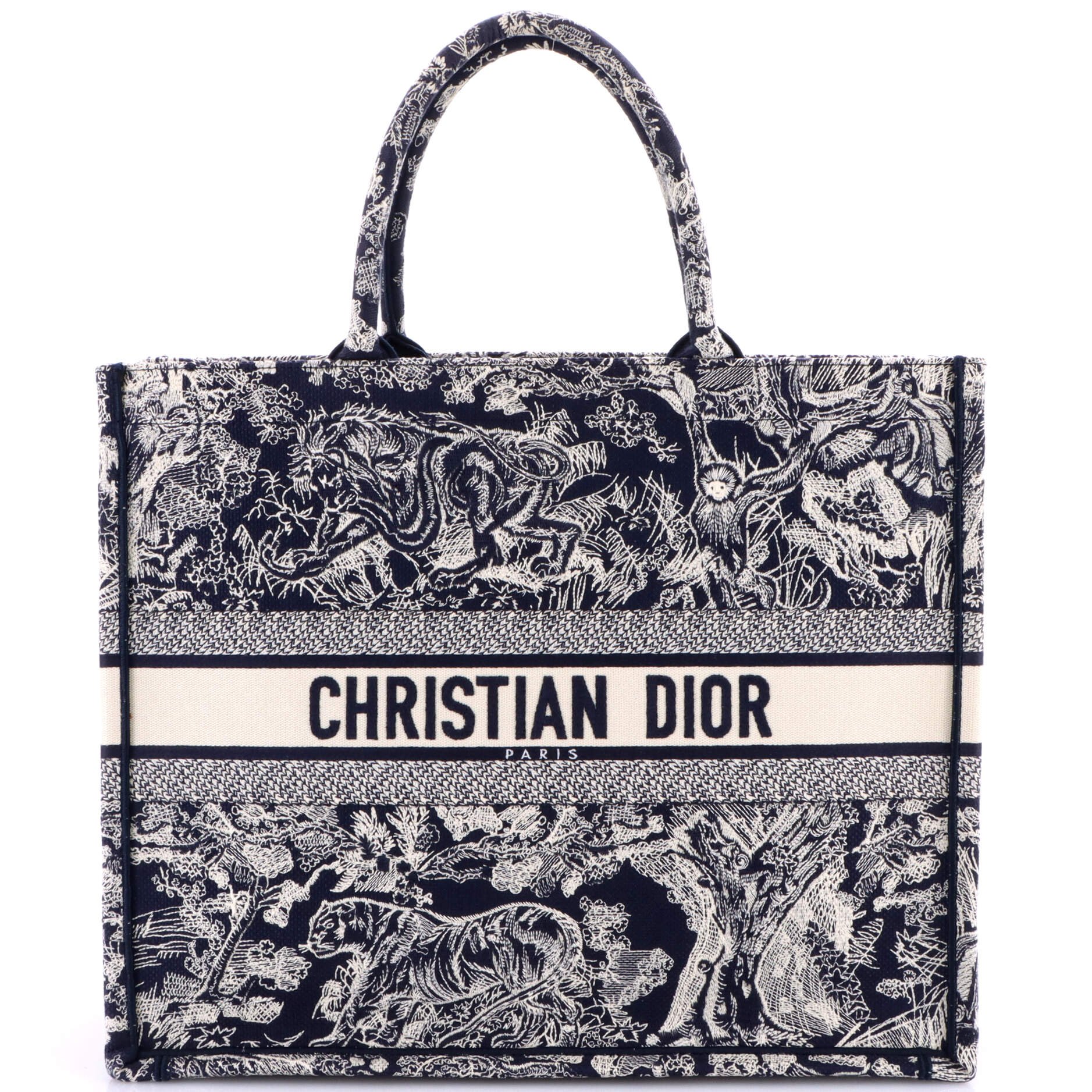 Dior Book Tote Embroidered Canvas Large