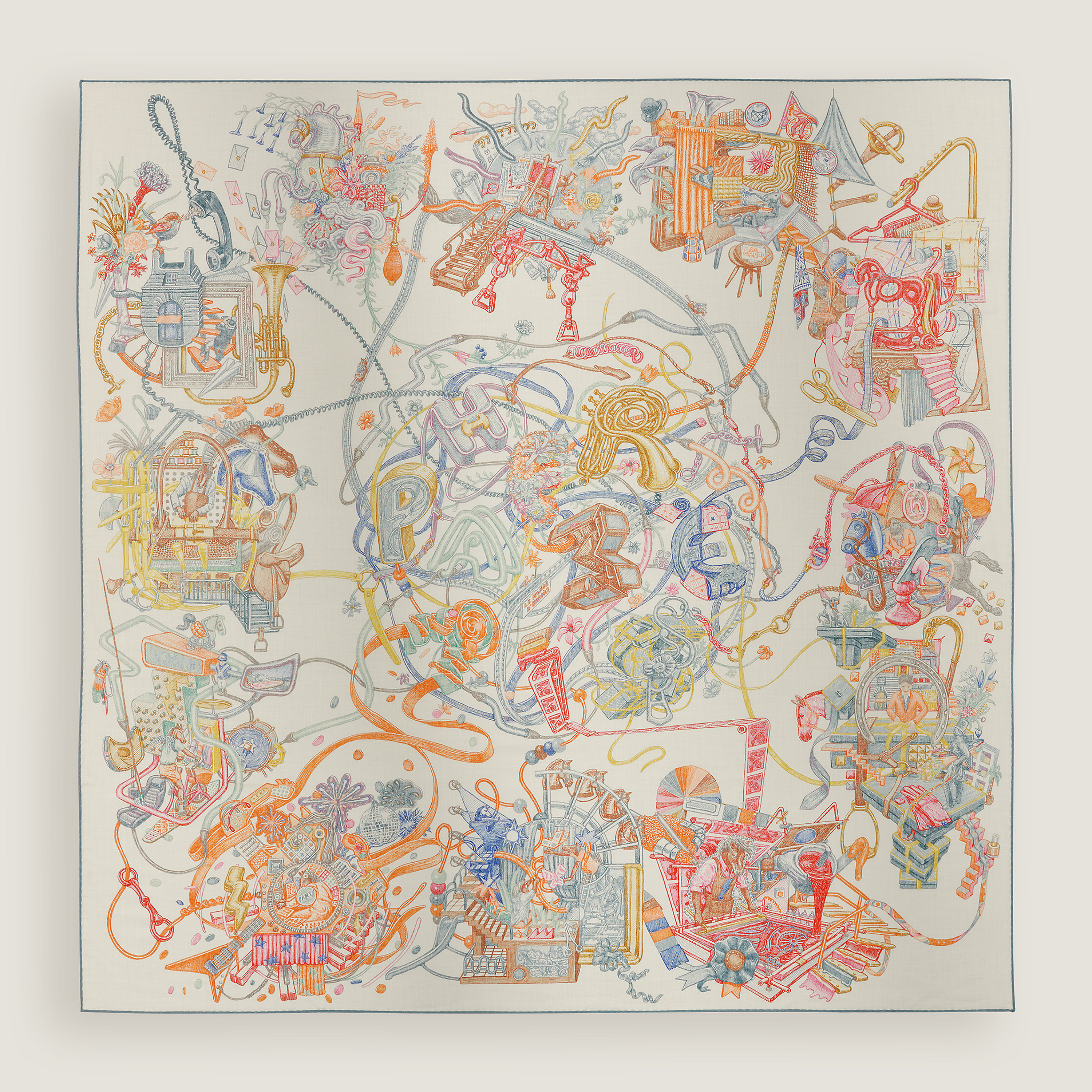 Châle 140 Le Monde d'Hermès