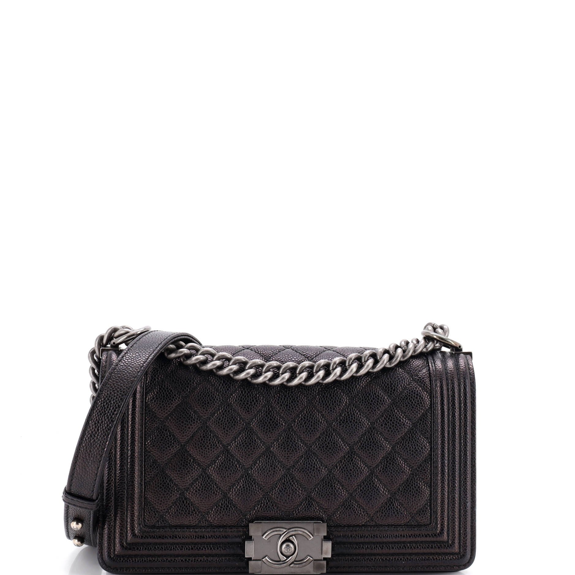 Boy Flap Bag Quilted Caviar Old Medium