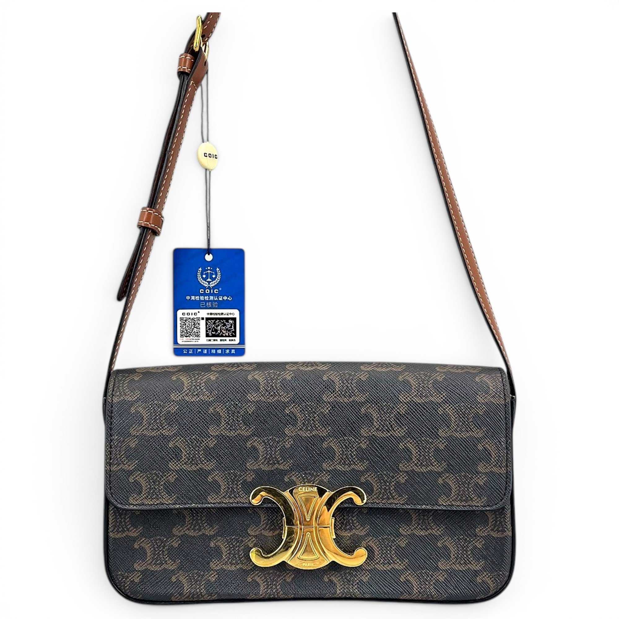 Triomphe Long leather handbag
