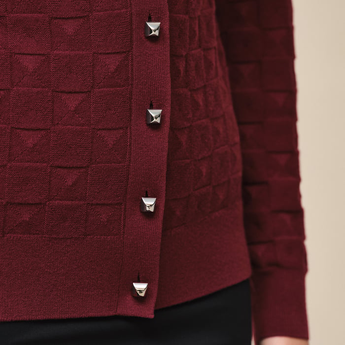 Rouge Carmin "Medor" Long-sleeve Cardigan