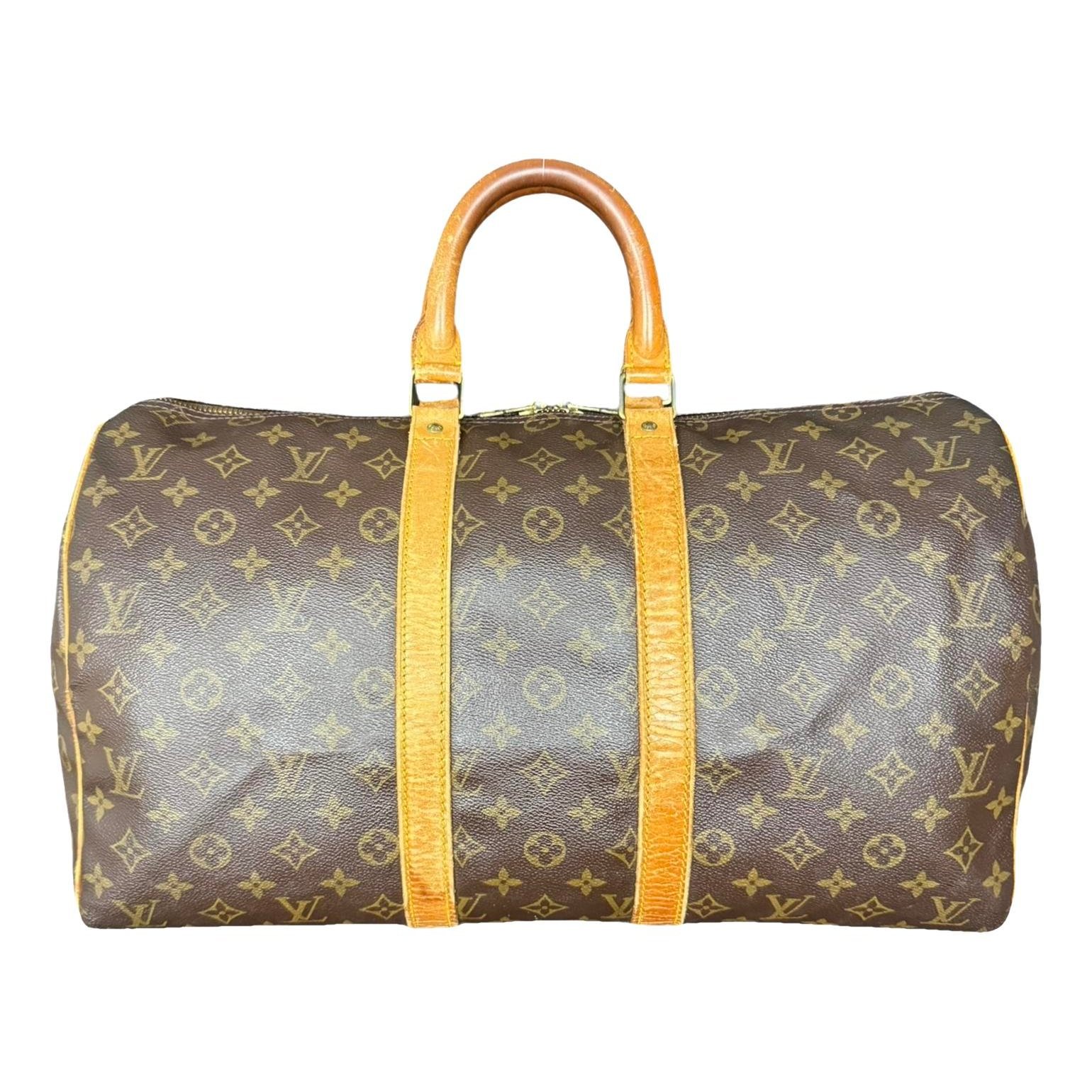 Keepall leather travel bag