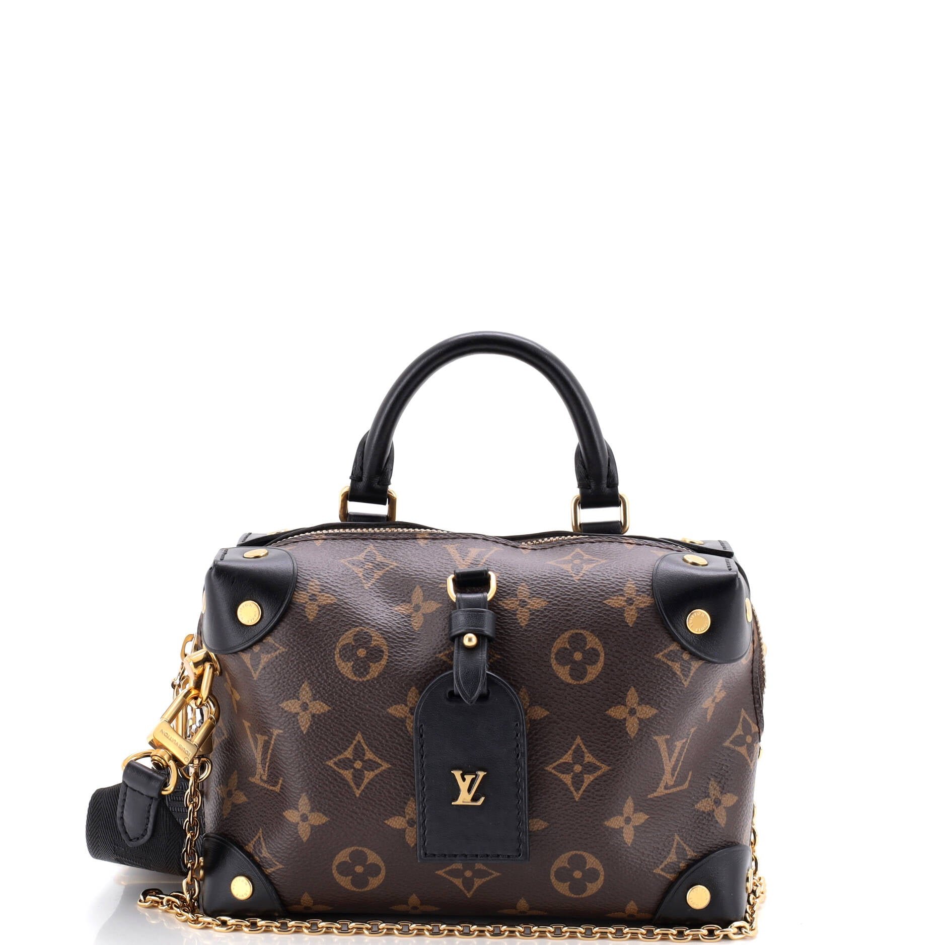 Petite Malle Souple Handbag Monogram Canvas with Leather
