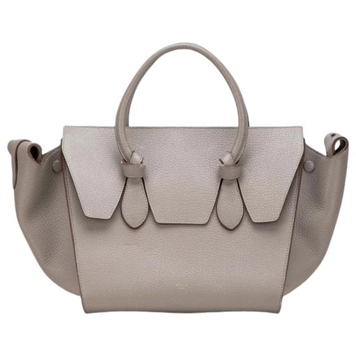 Tie leather handbag