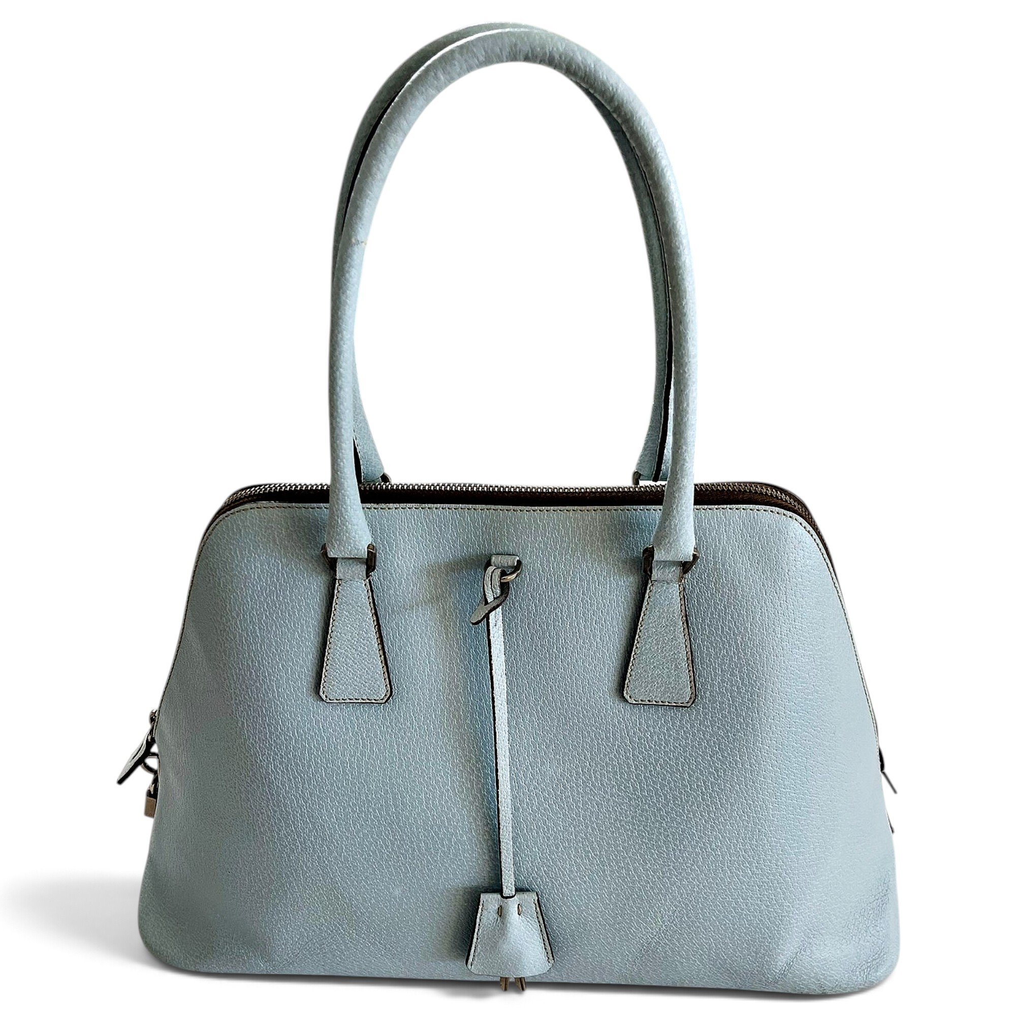 Pyramid leather handbag