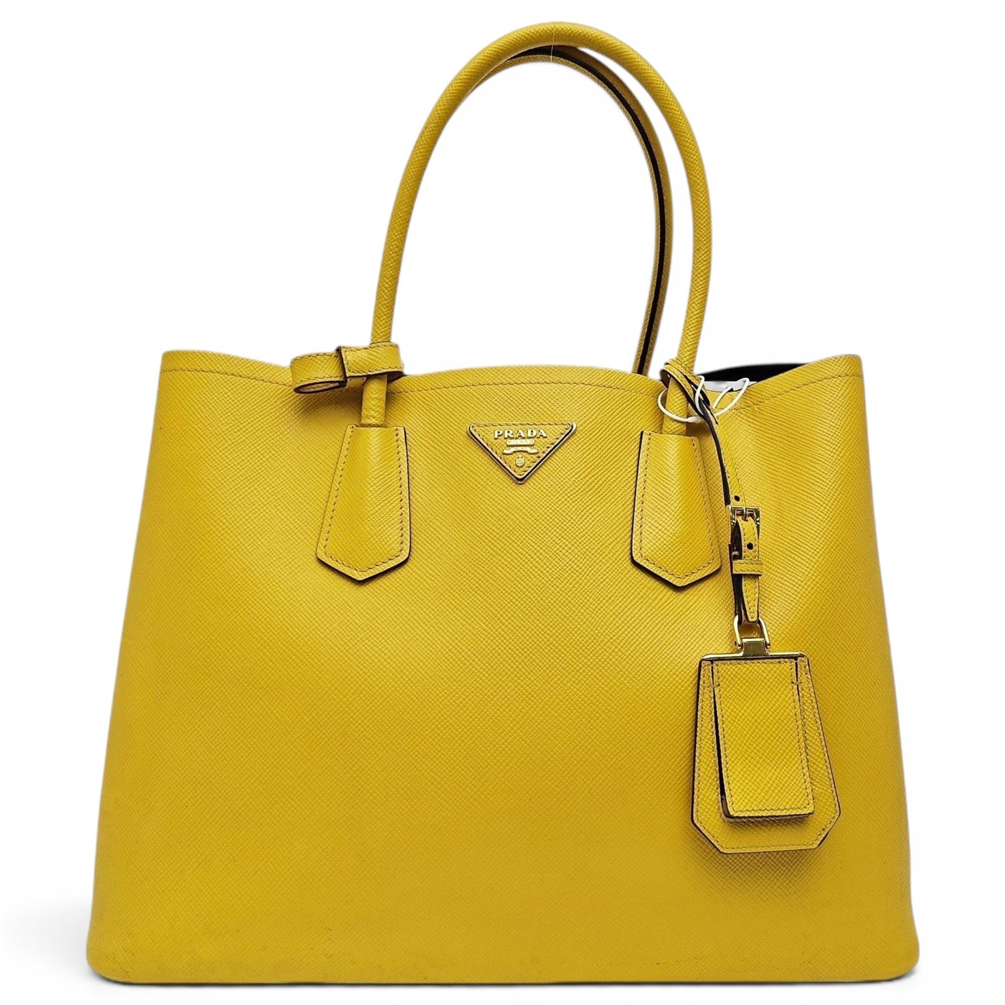 Double leather handbag