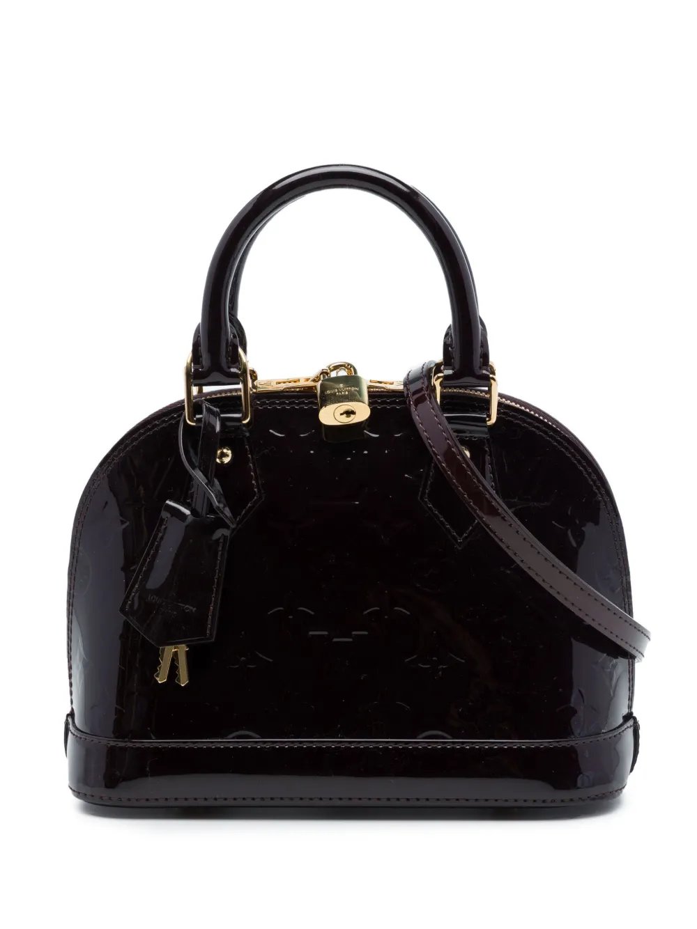 2014 Monogram Vernis Alma BB satchel