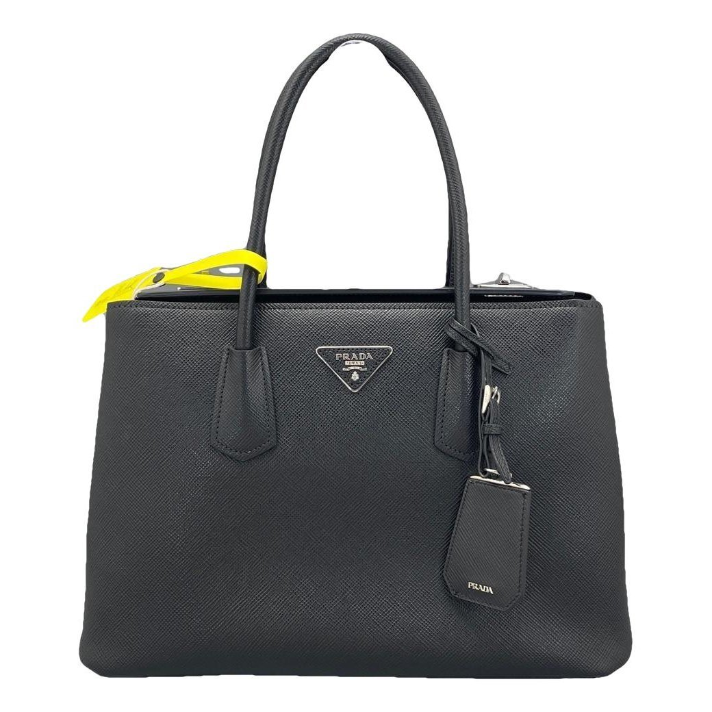 Double leather handbag