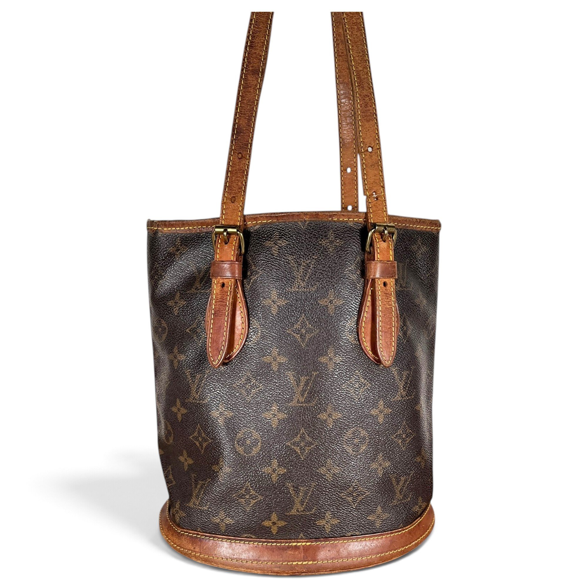 Bucket leather handbag