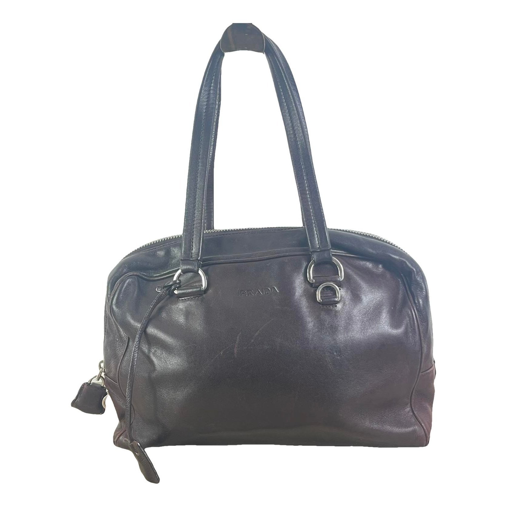 Bowling leather handbag