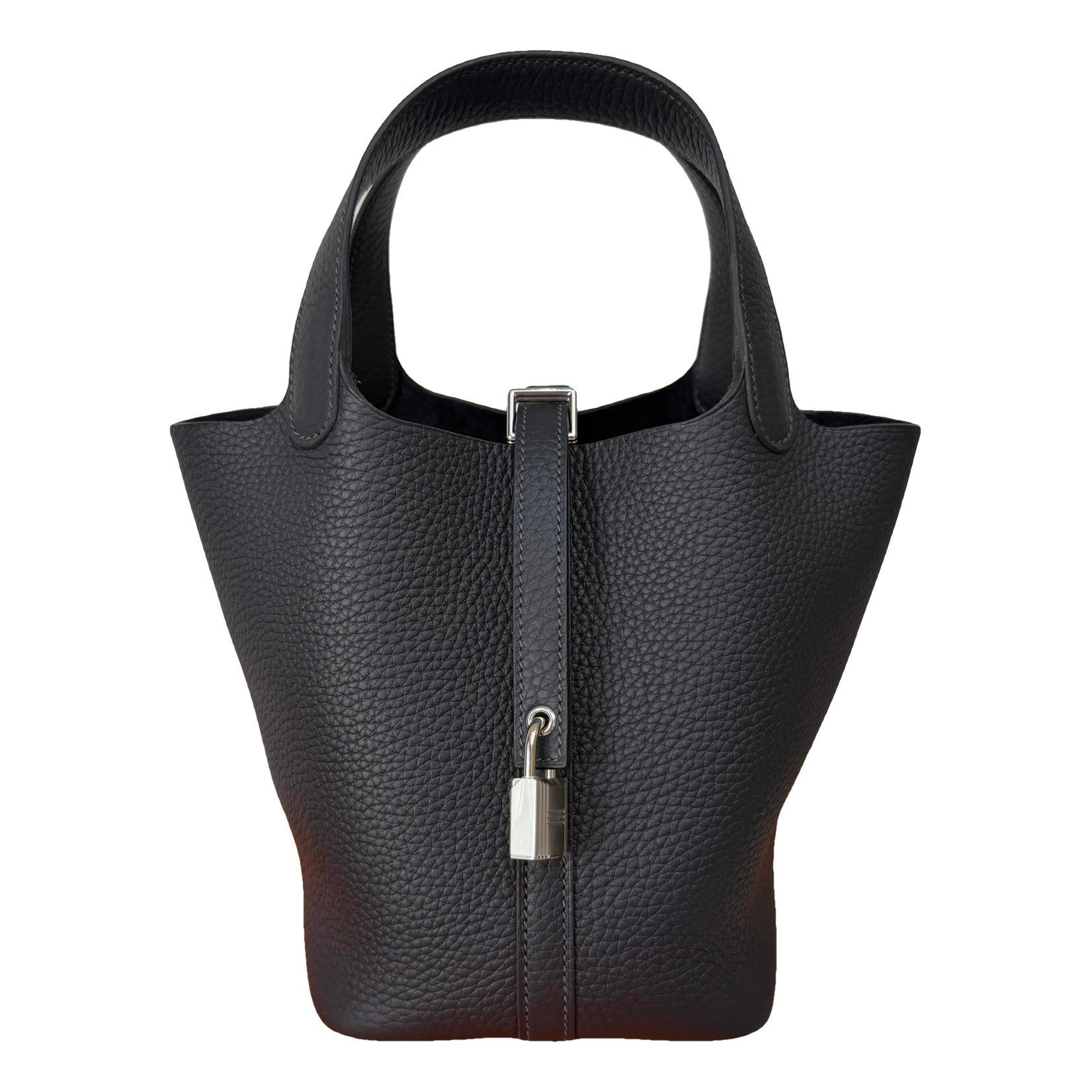Picotin leather tote