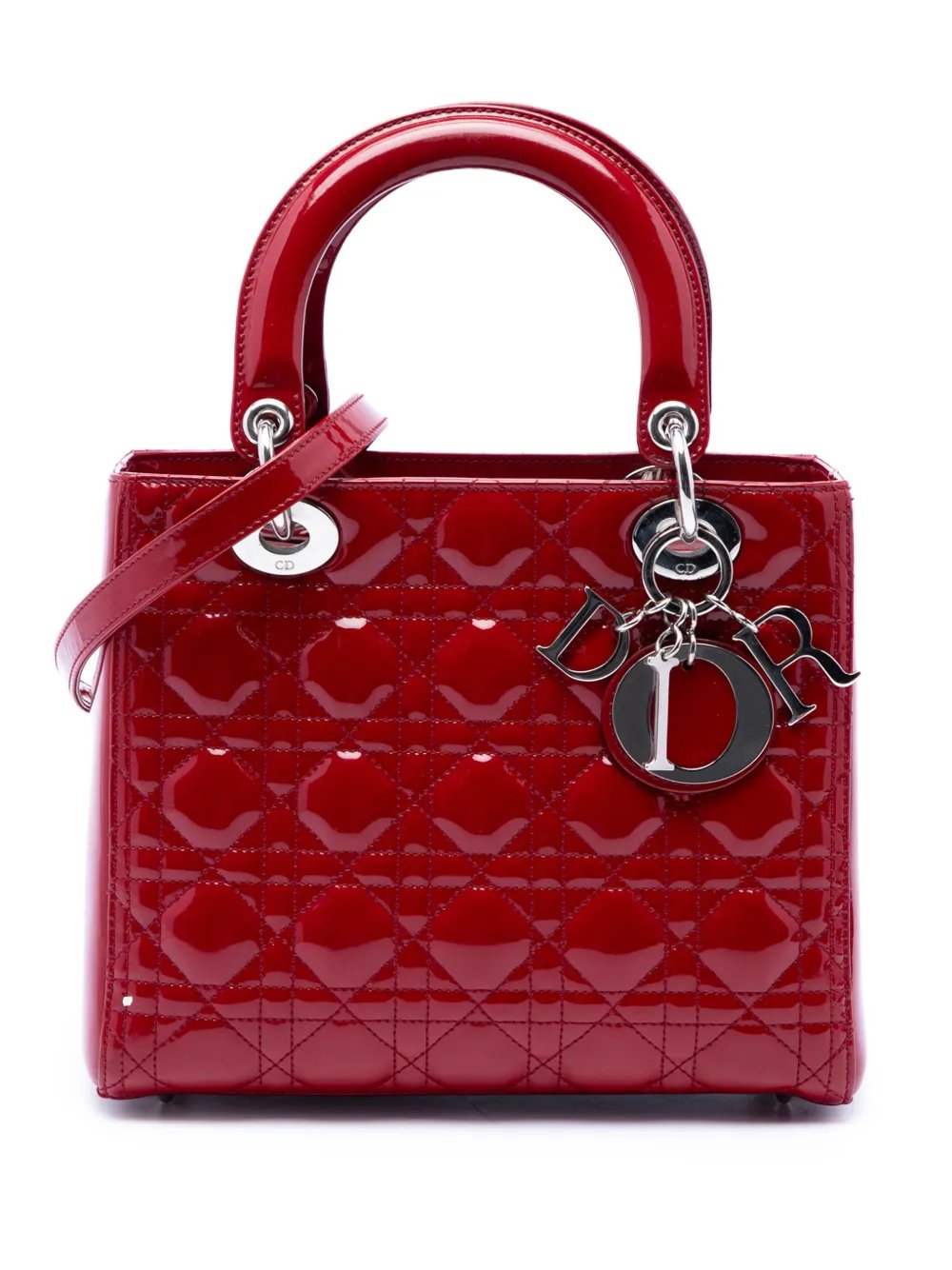 2011 Medium Patent Cannage Lady Dior satchel