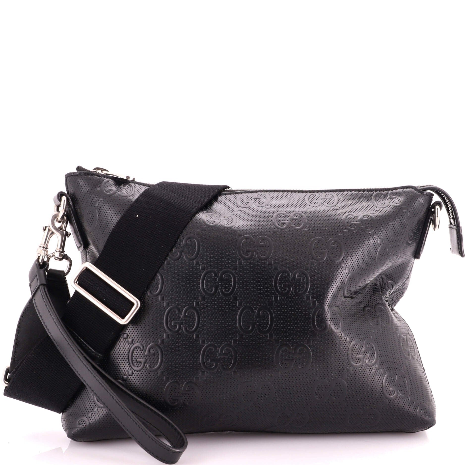 Convertible Messenger Bag GG Embossed Perforated Leather Medium