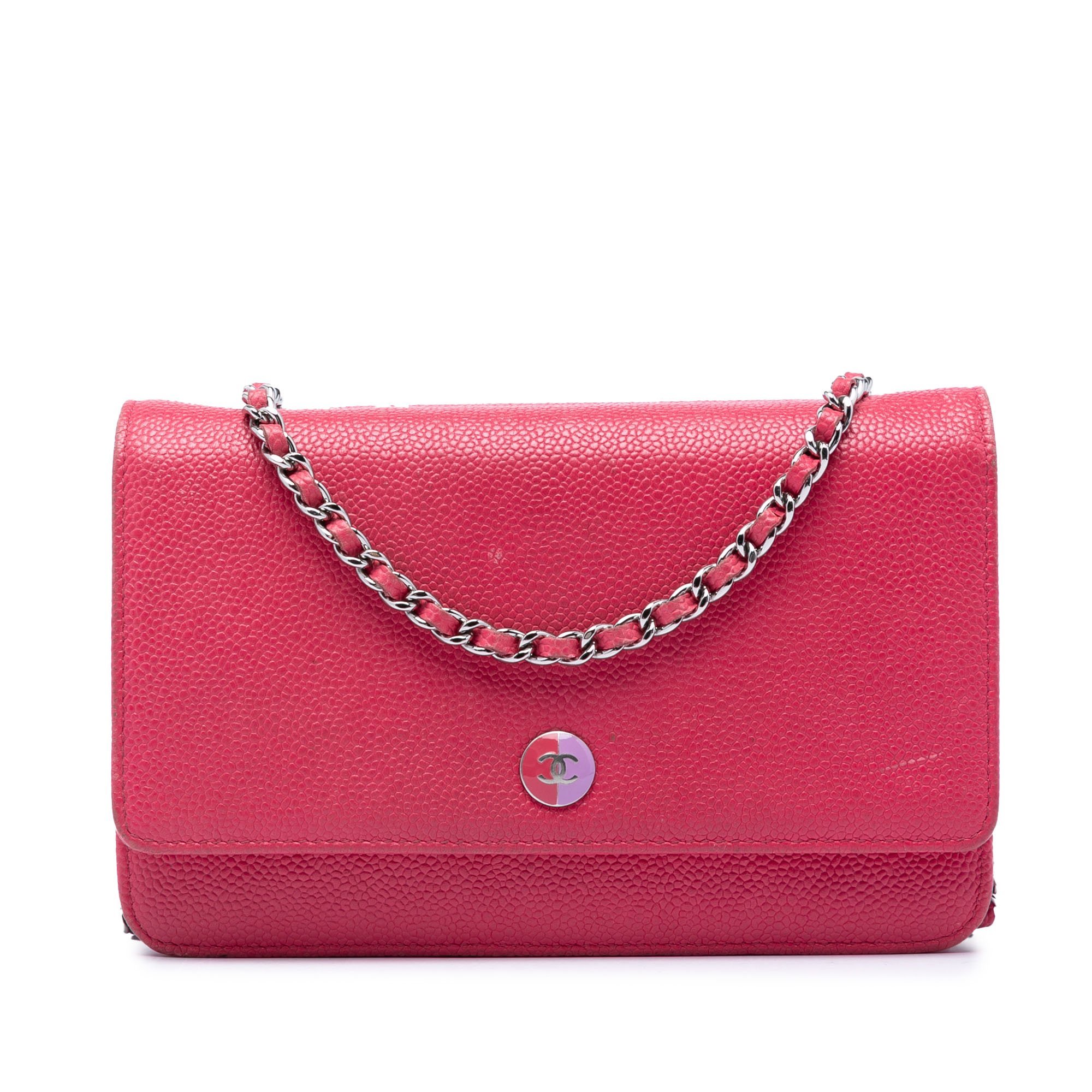 Wallet On Chain leather handbag