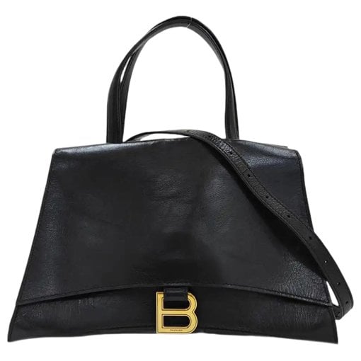 Hourglass leather handbag