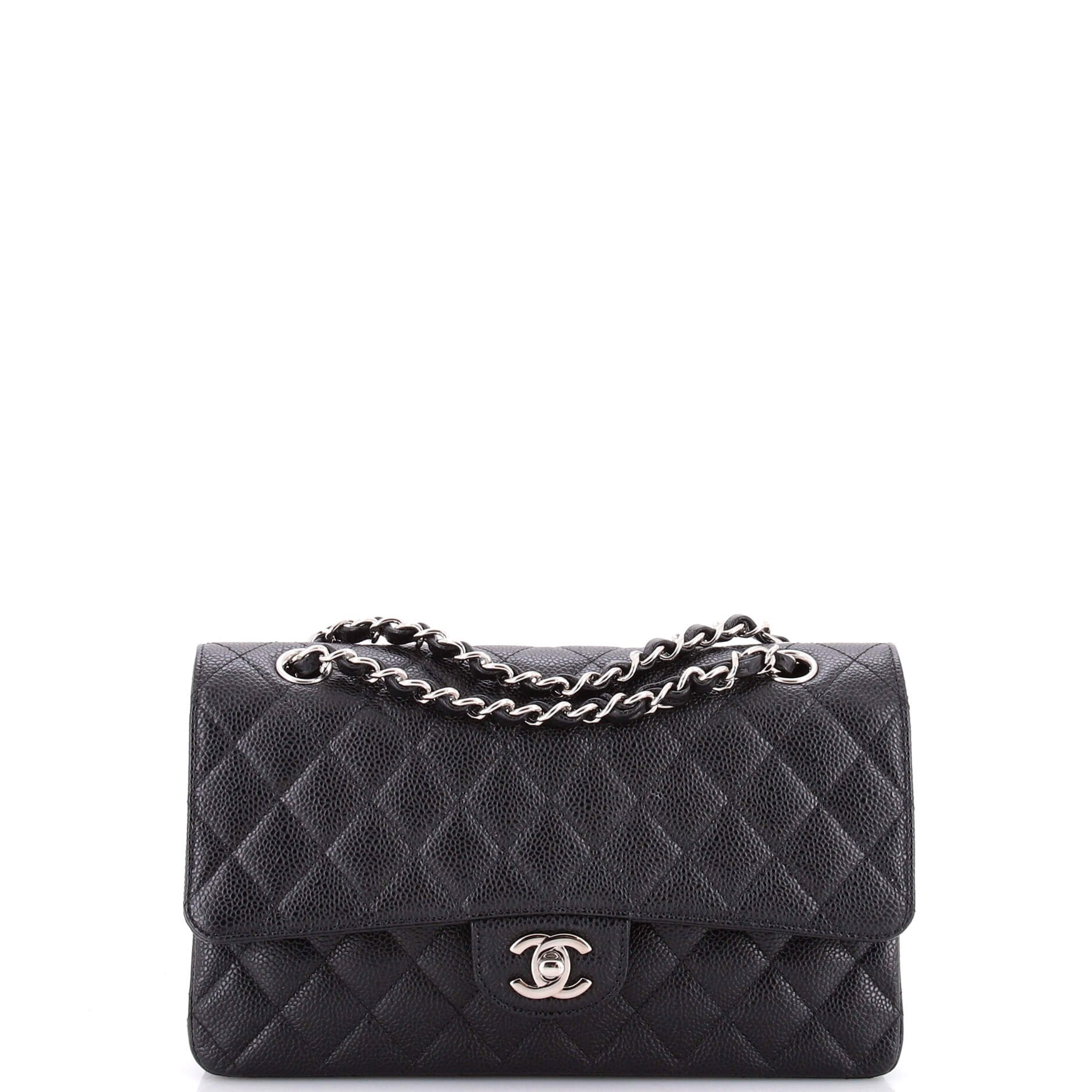 Classic Double Flap Bag Quilted Caviar Medium