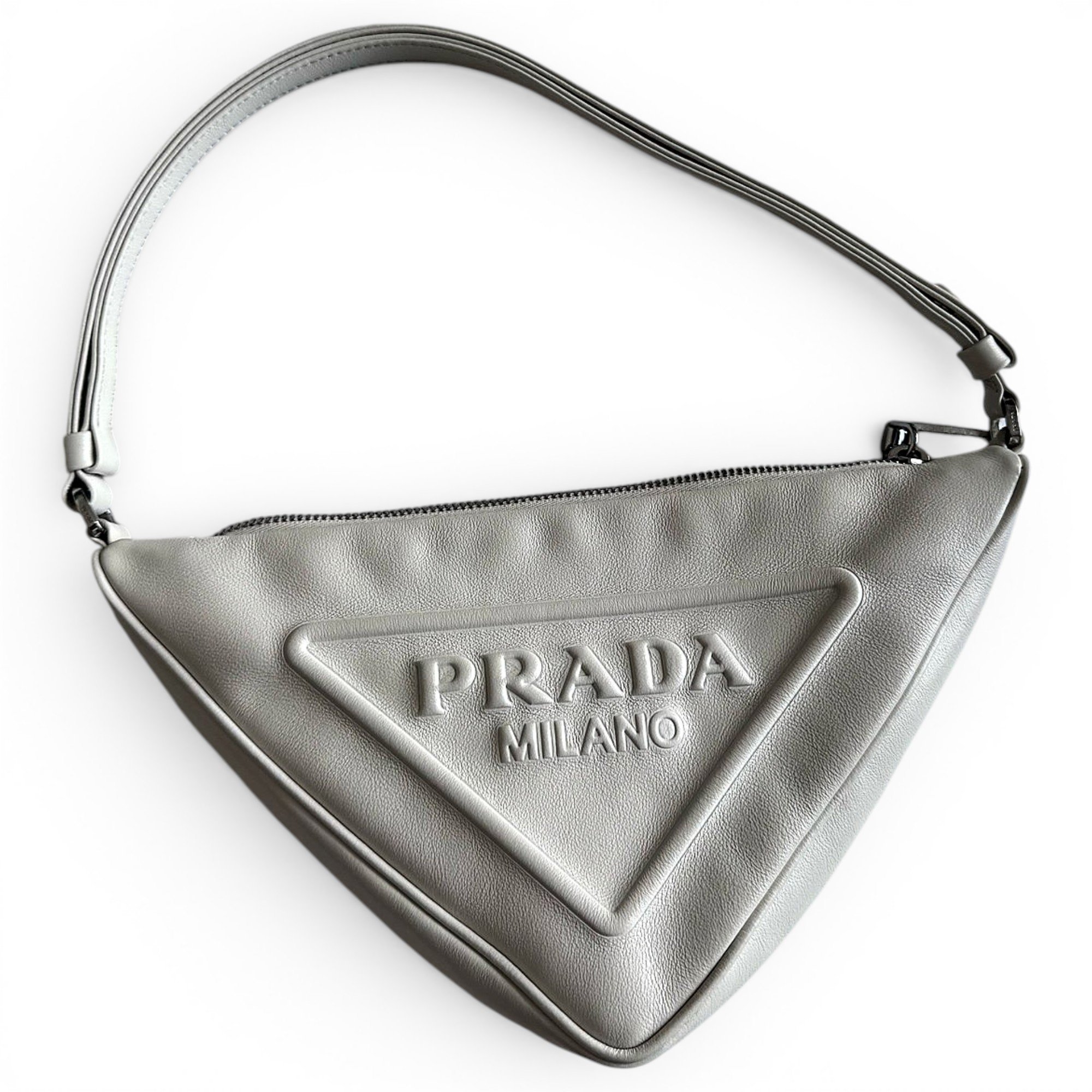 Triangle leather handbag