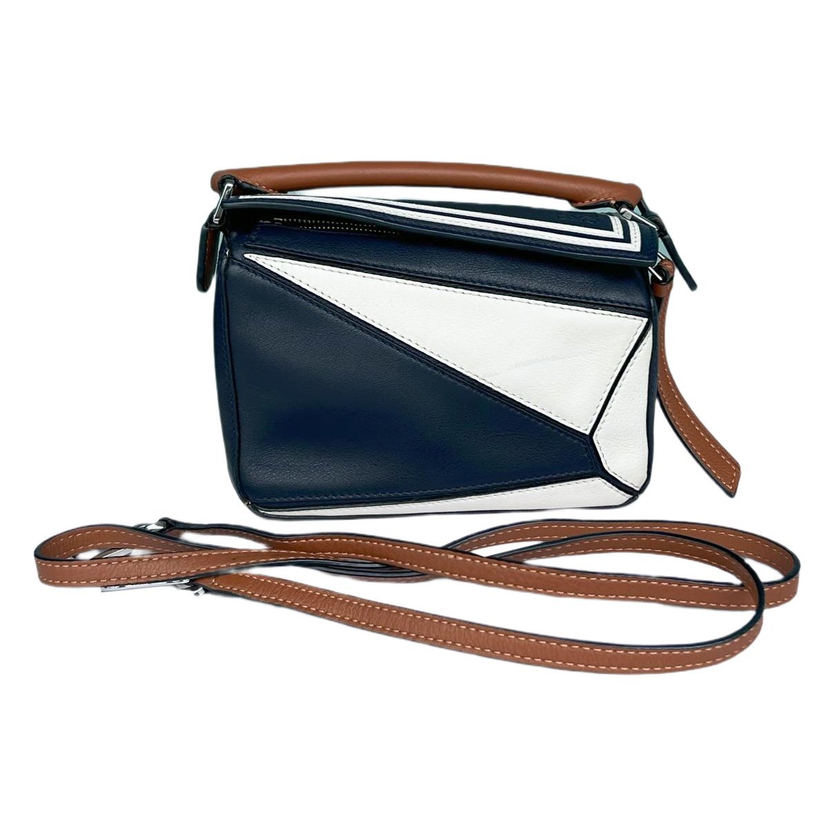 Puzzle leather handbag
