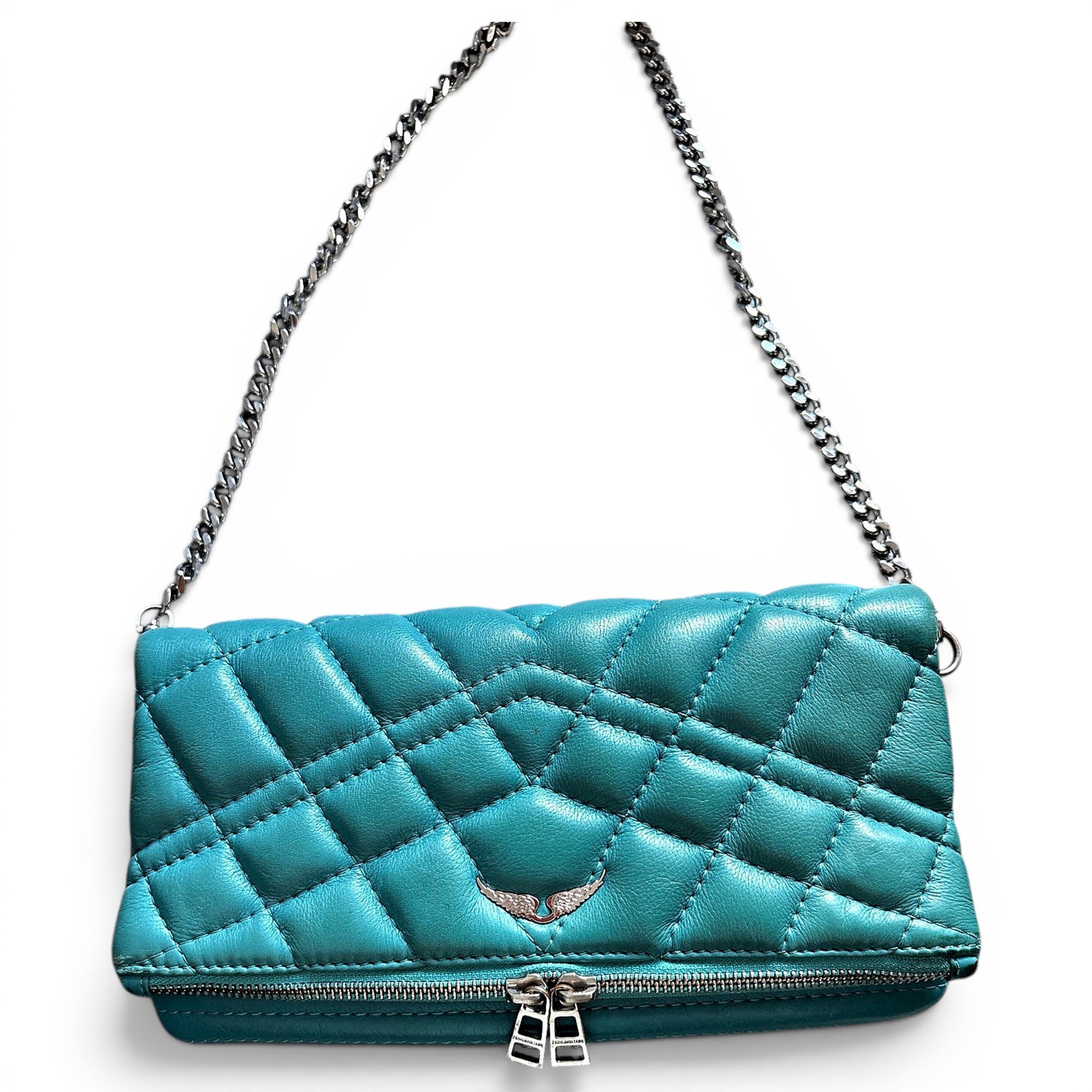 Rock leather clutch bag