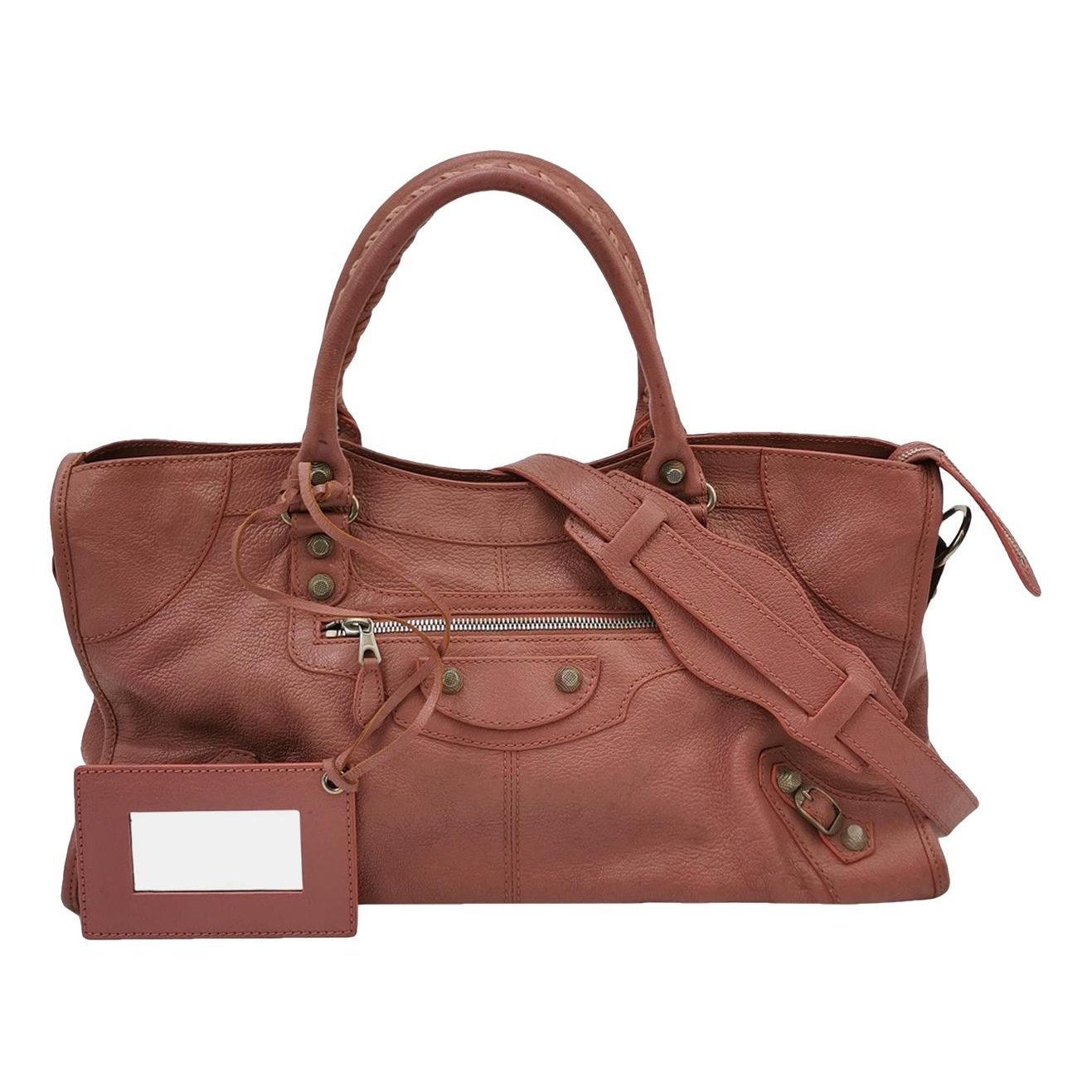 City leather handbag