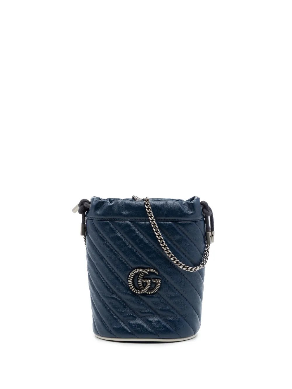 2000-2015 Mini GG Marmont Matelasse Diagonal Leather Torchon bucket bag