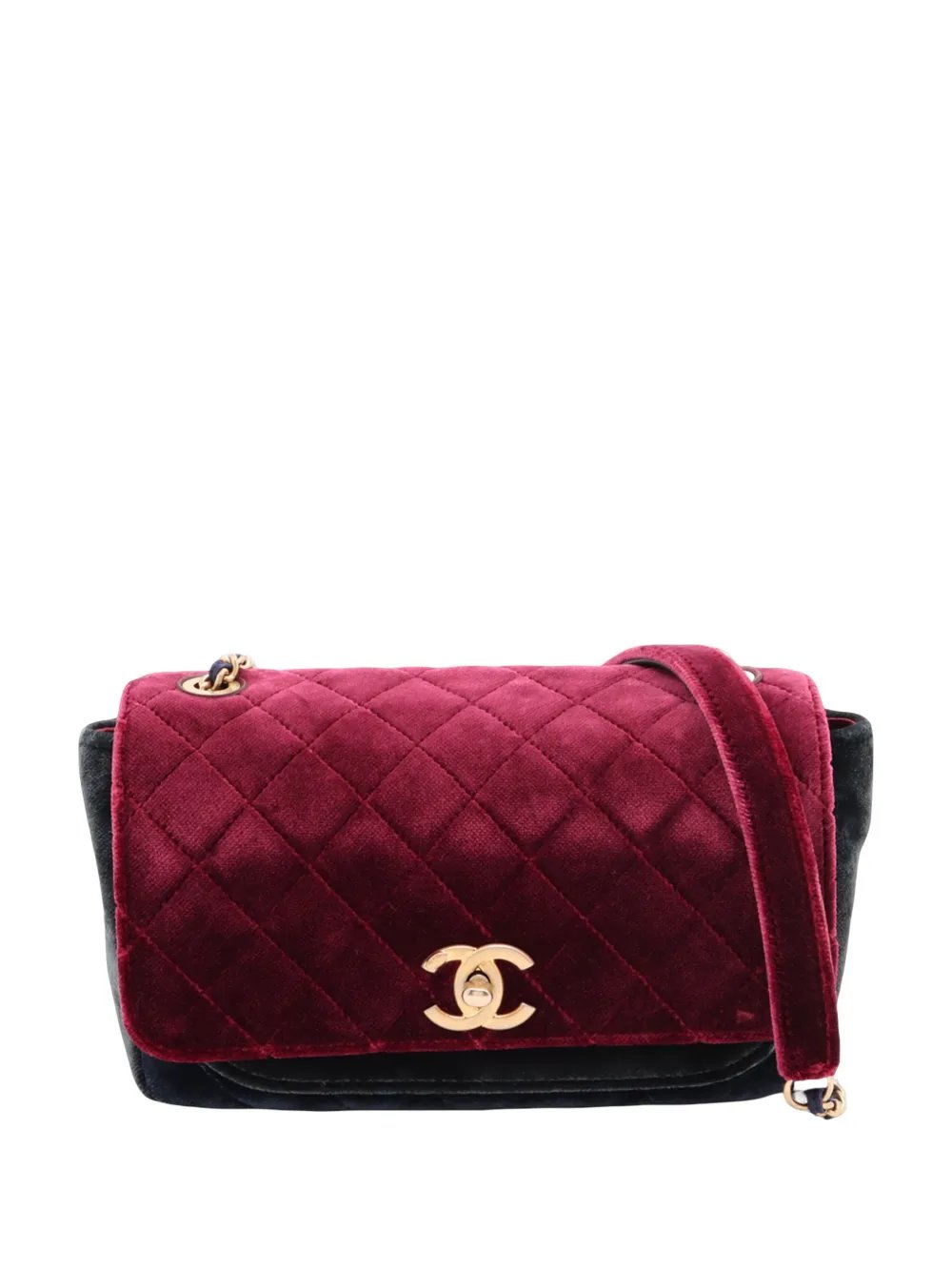 2017-2018 Paris Cosmopolite Small Tricolor Quilted Velvet Private Affair Camellia Flap satchel