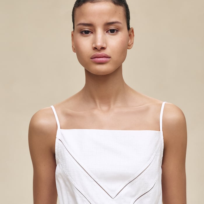 Blanc "Mosaique" Pouch Dress