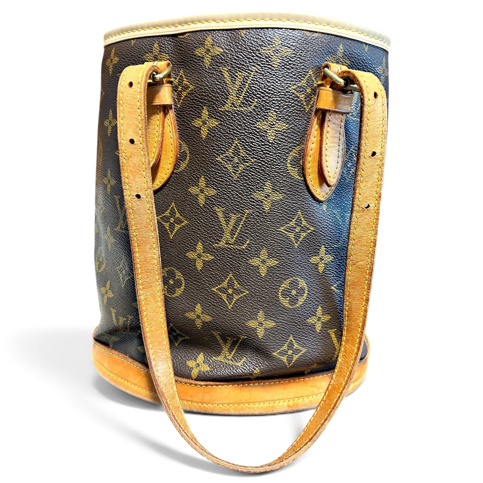 Bucket leather handbag