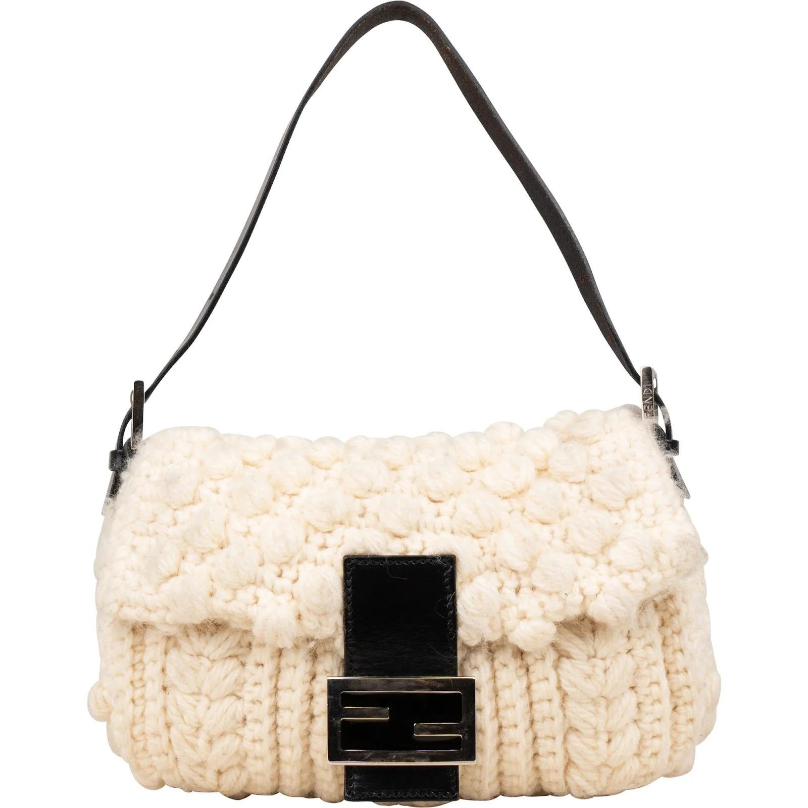 Baguette wool handbag
