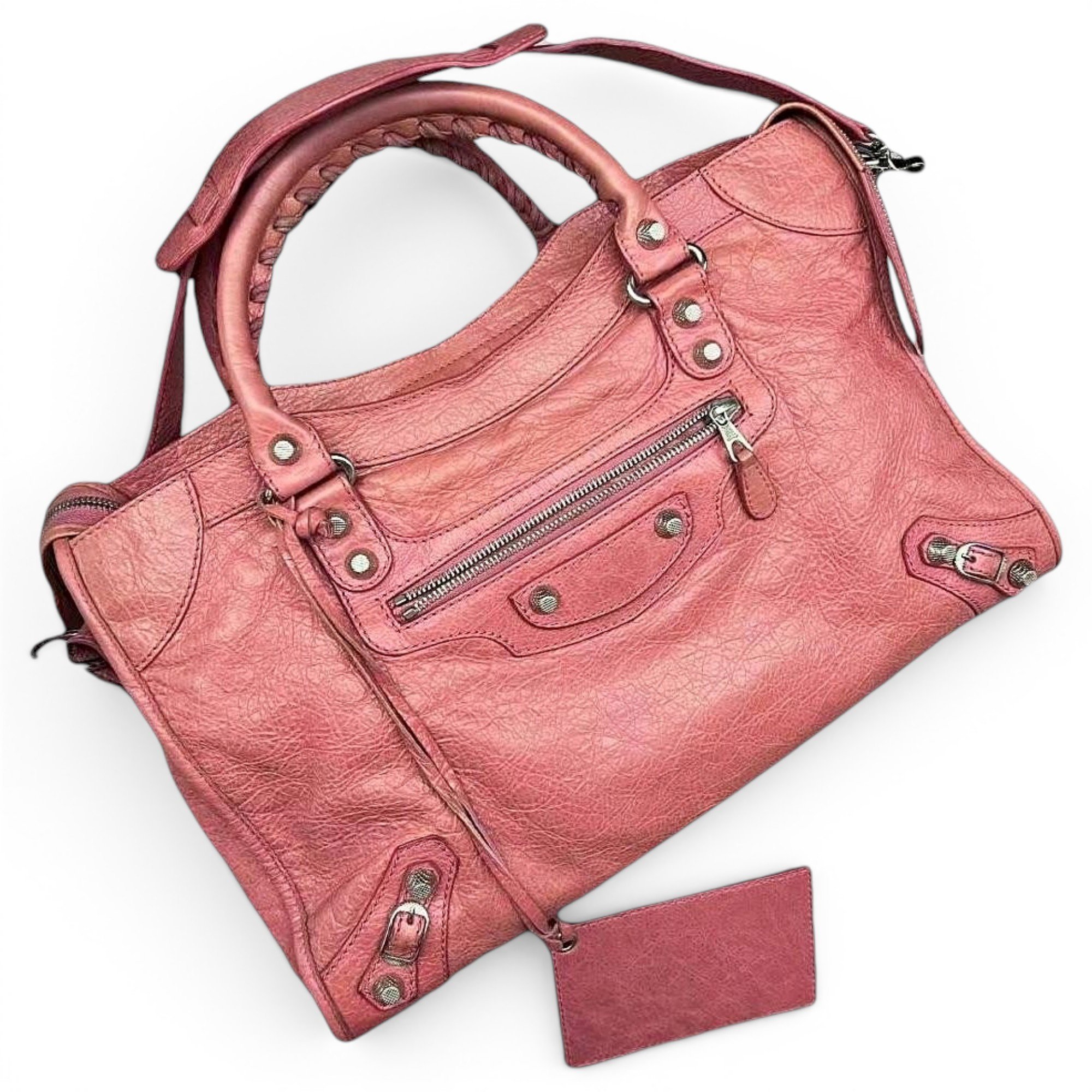 City leather handbag