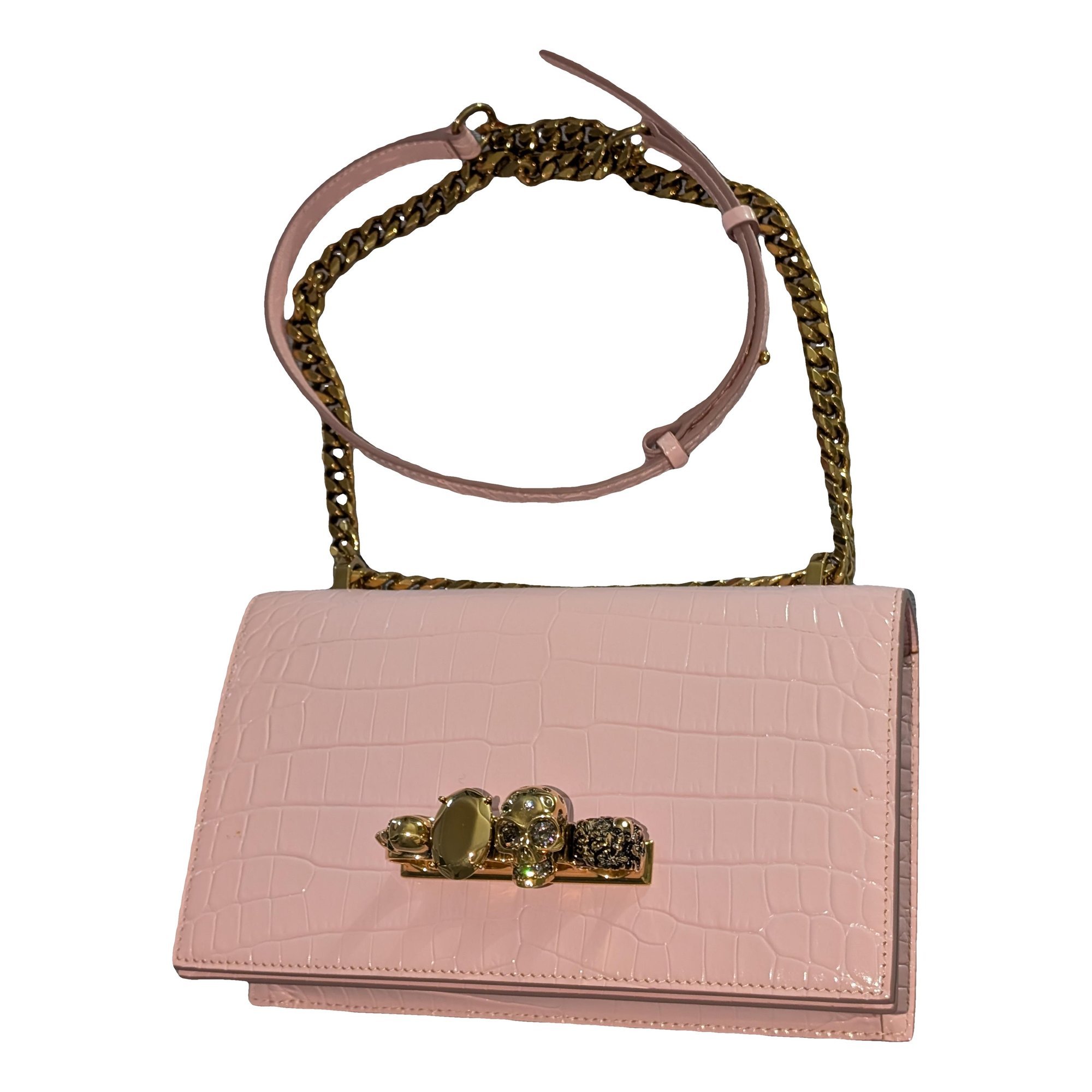 Knuckle leather crossbody bag
