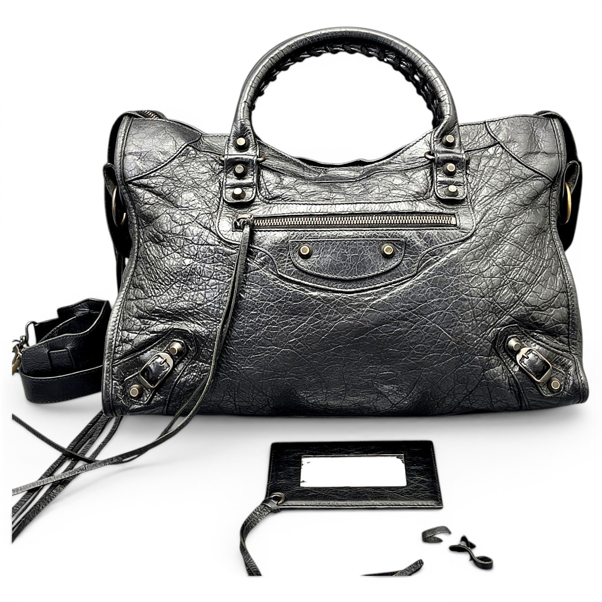 City leather handbag