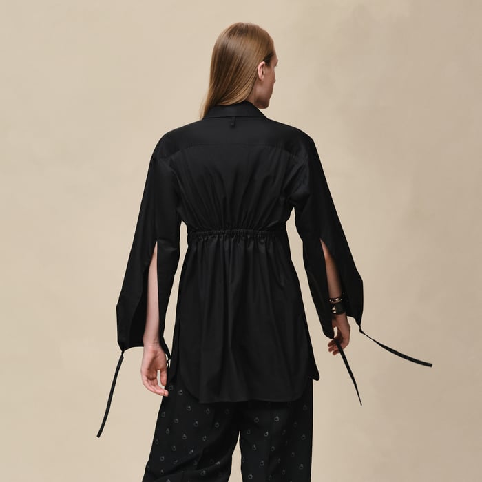 Noir Drawstring Shirt
