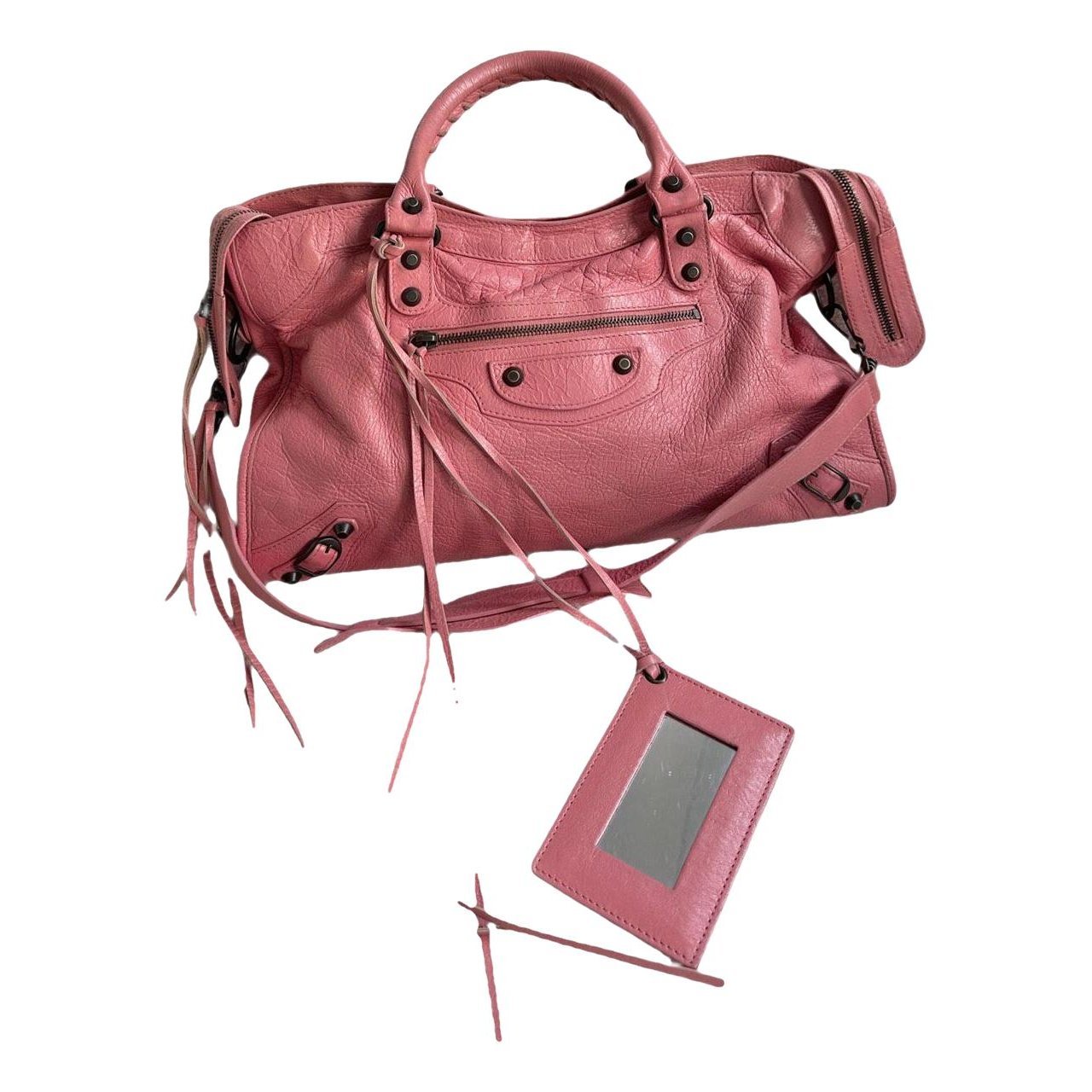 City leather handbag