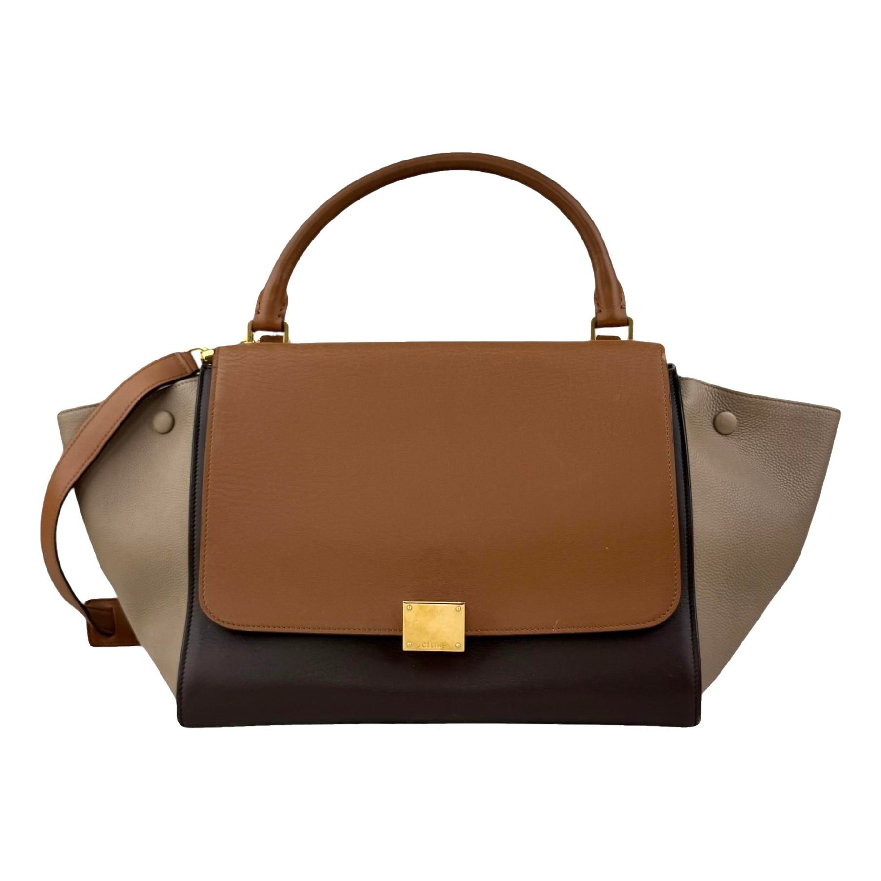 Trapèze leather handbag