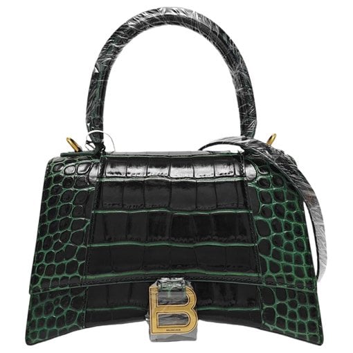 Hourglass leather handbag