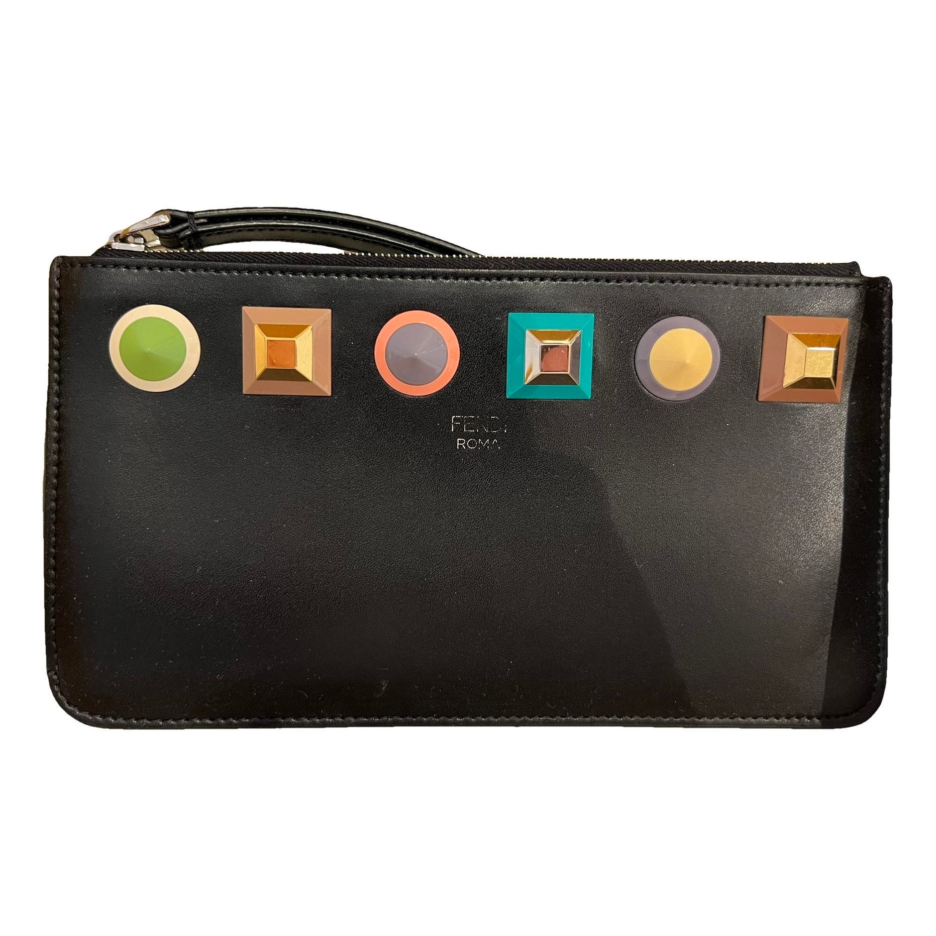 Leather clutch bag