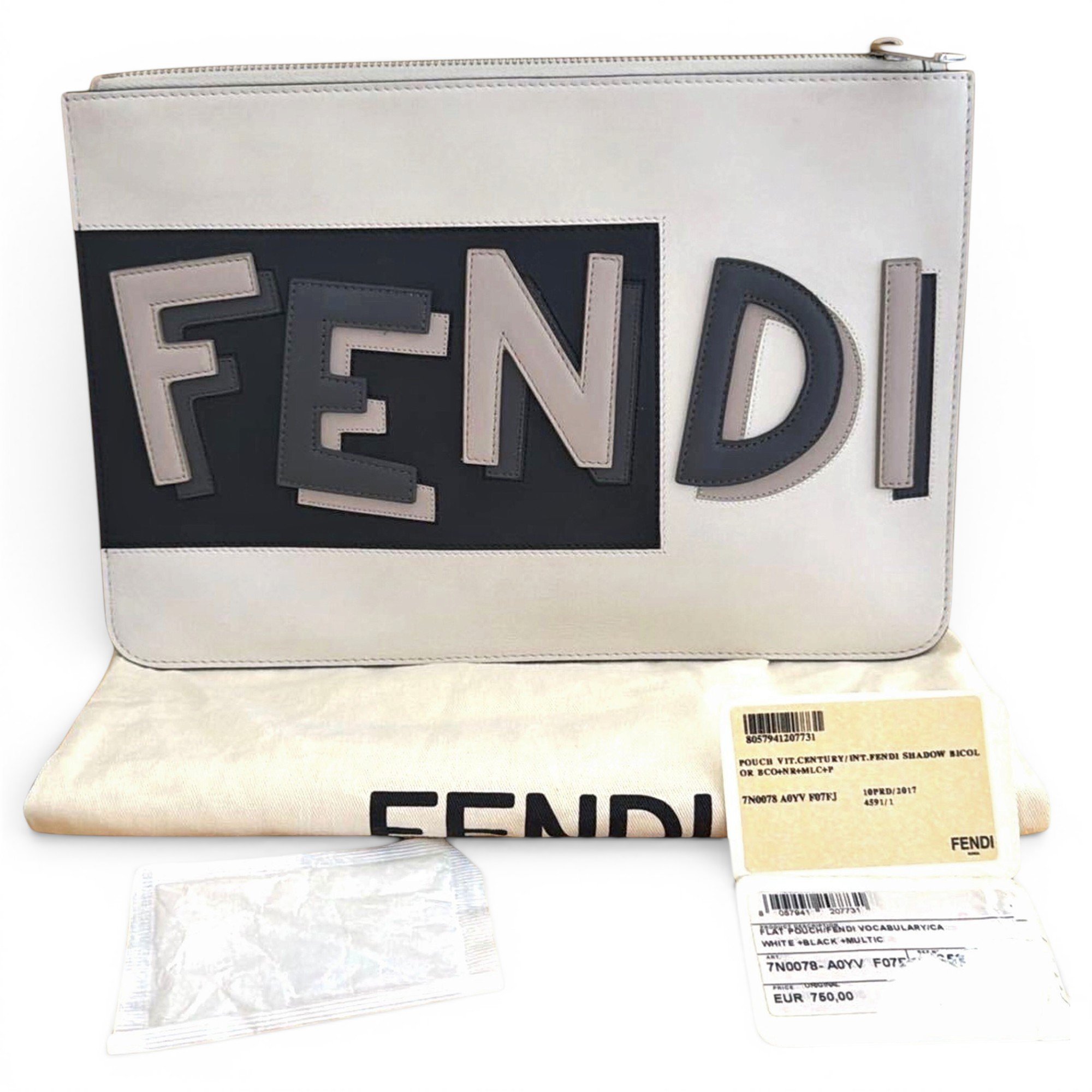 Fendi Peekaboo leather clutch bag