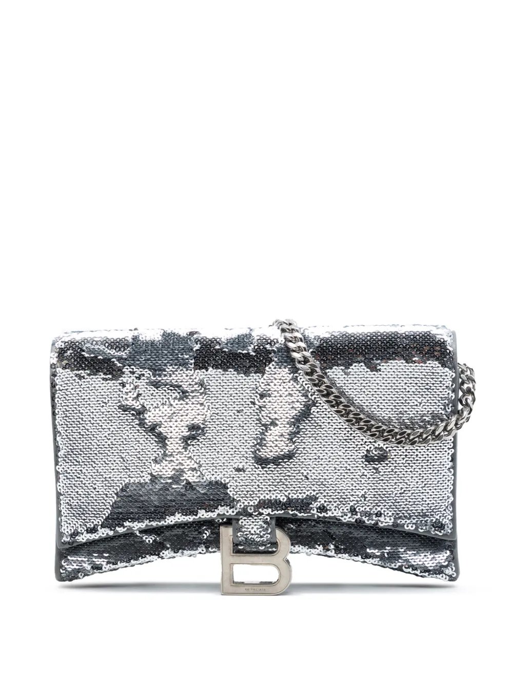 2021-2026 Nappa Sequin Hourglass Wallet on Chain crossbody bag