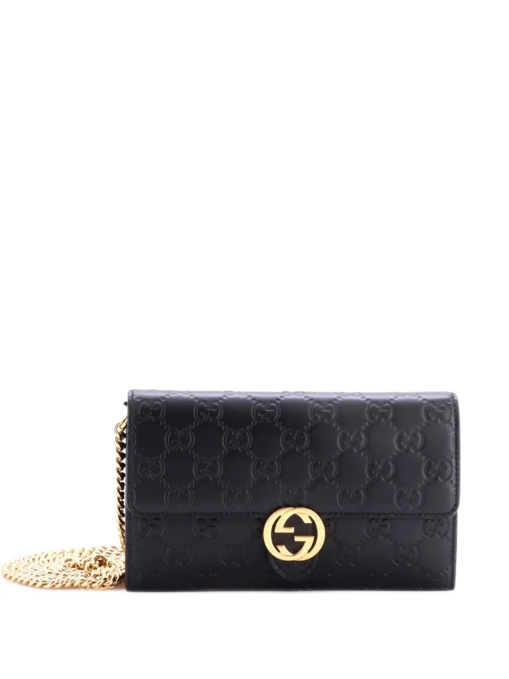 Icon Wallet on Chain Guccissima Leather crossbody bag