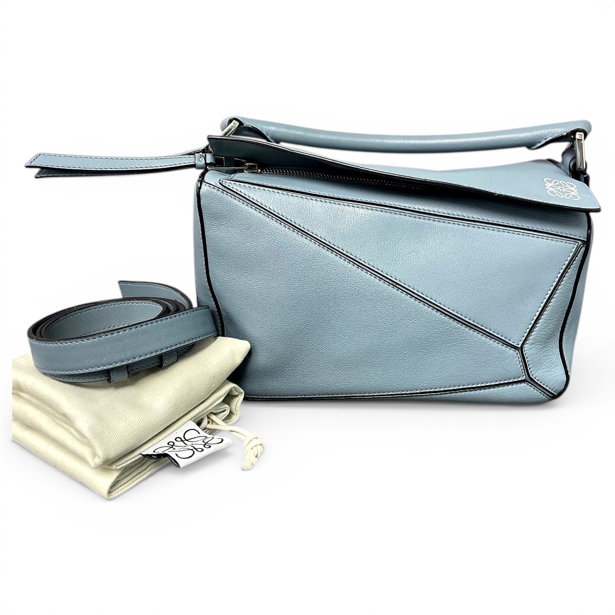 Puzzle leather handbag
