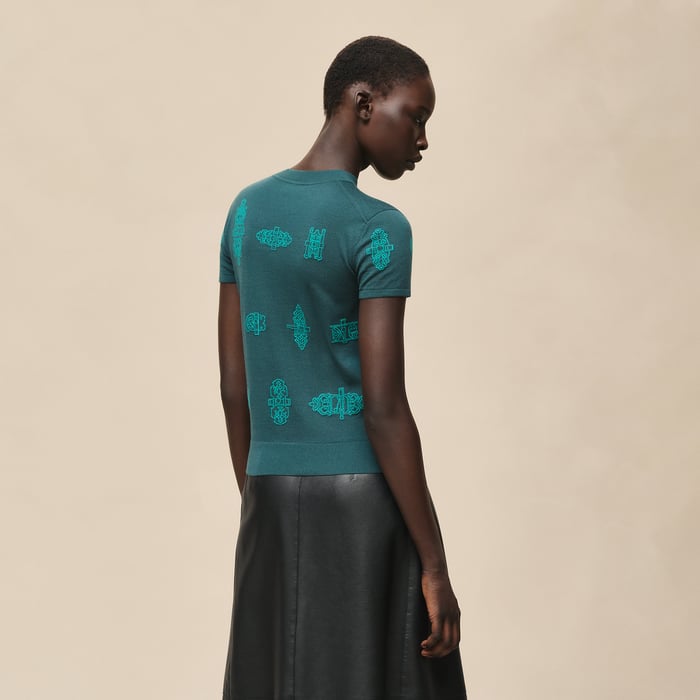 Vert Pin "Ferronnerie" Short-sleeve Sweater